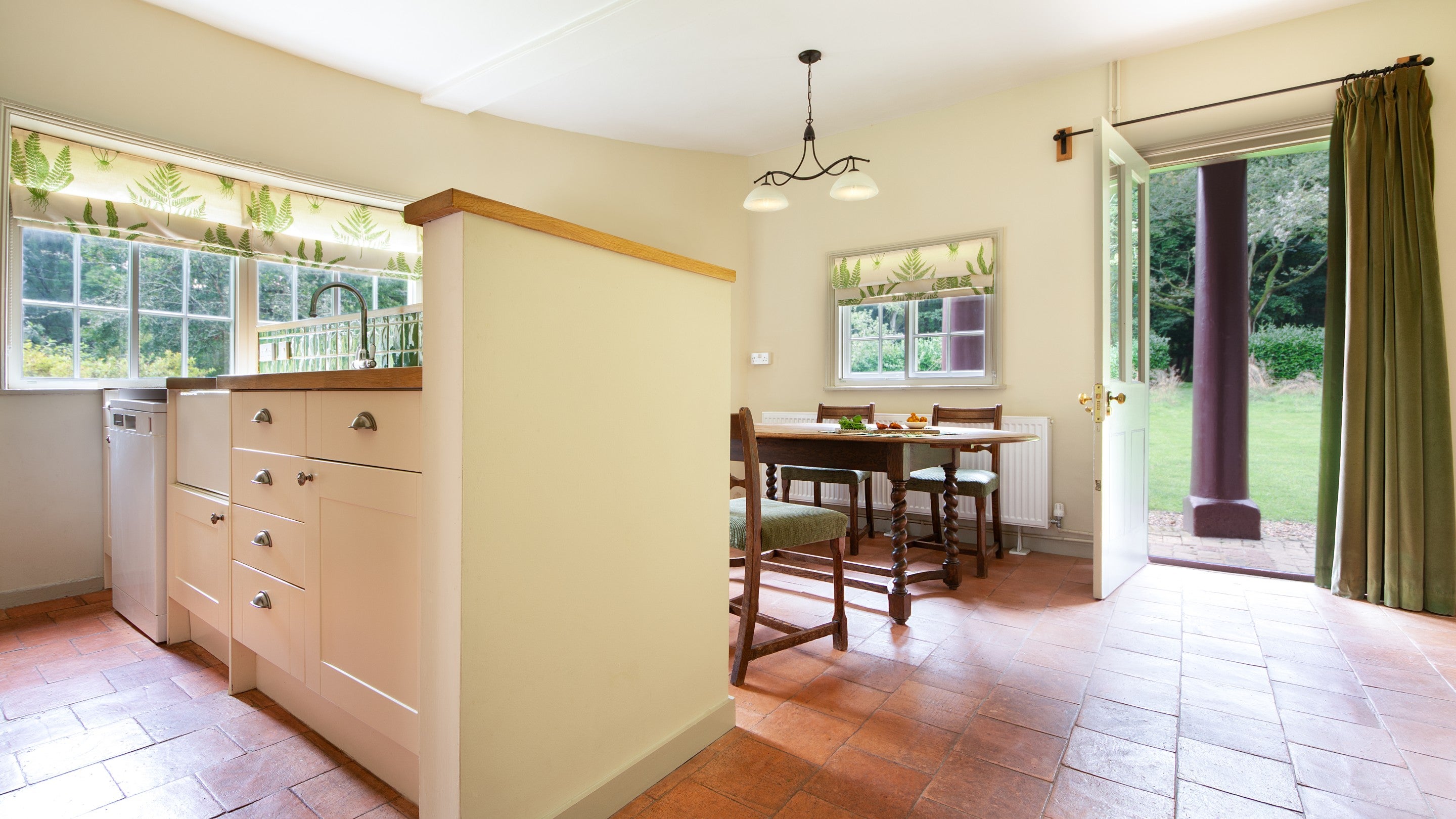 The open-plan kitchen and dining room at The Round House, Suffolk