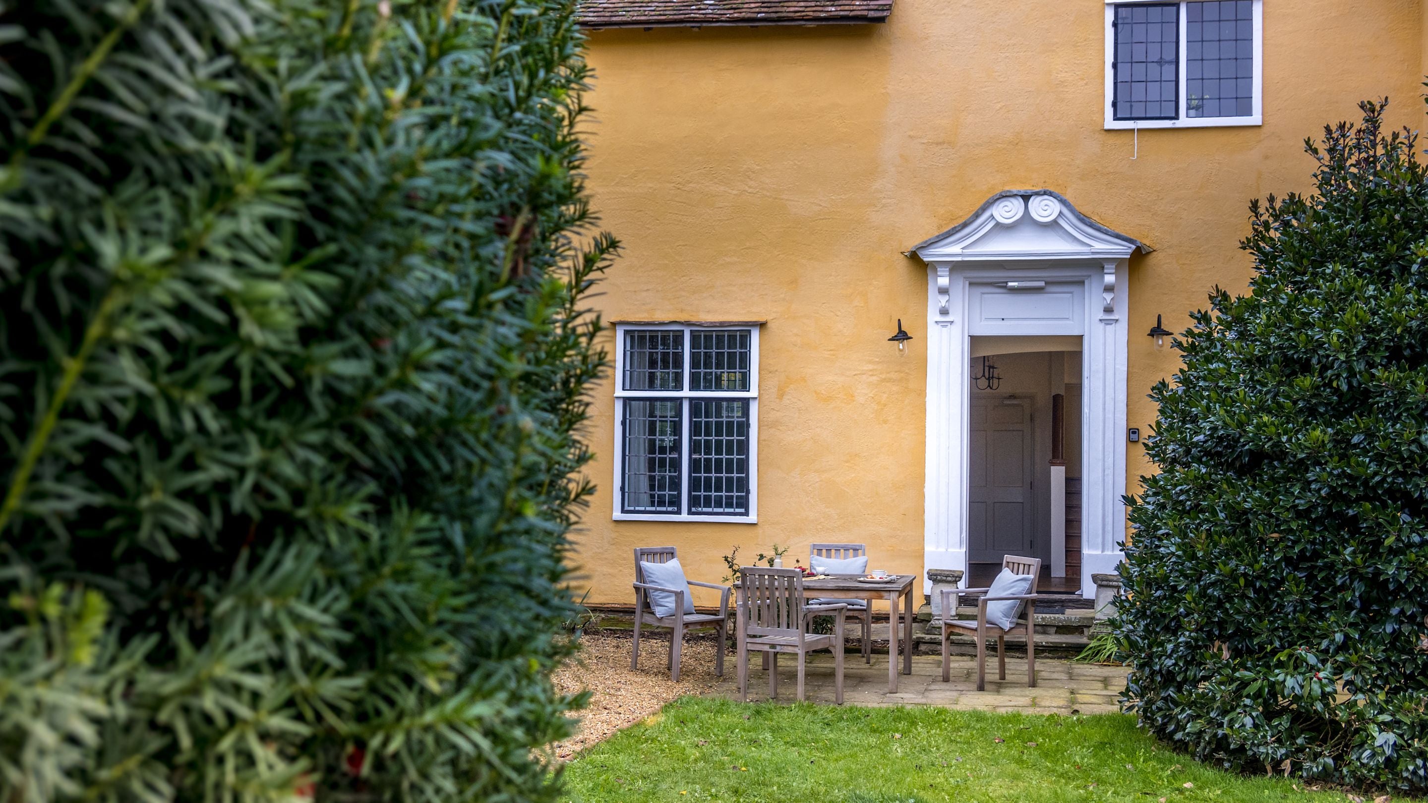 The southern terrace at Thorington Hall, Suffolk
