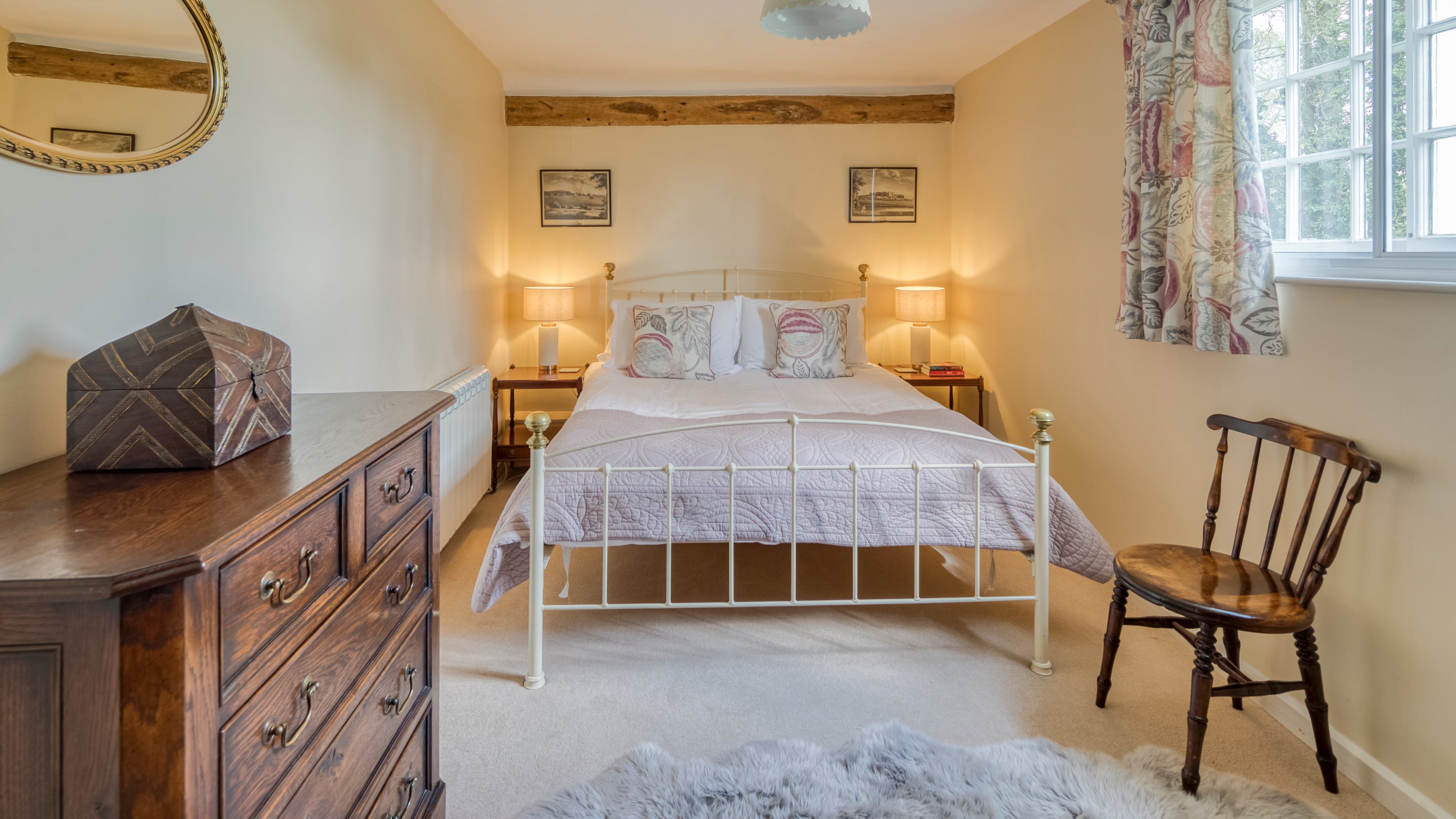 The double bedroom at Thorington Lodge, Suffolk