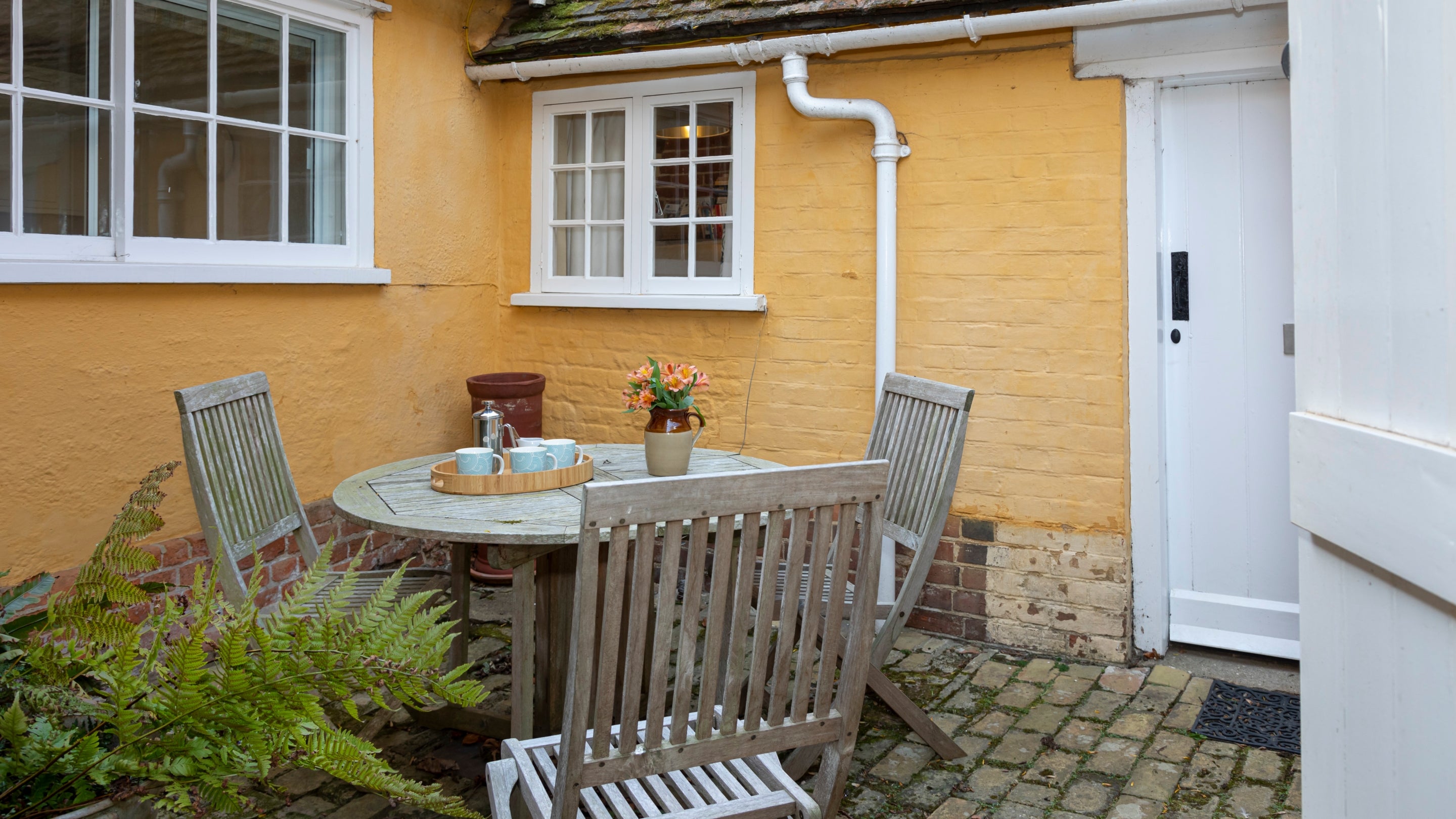 The outdoor seating at Thorington Lodge, Suffolk