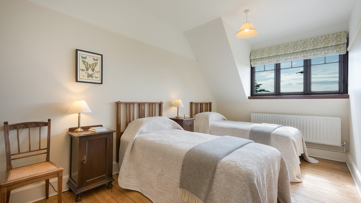 The large twin bedroom at Wilford, nr Woodbridge, Suffolk