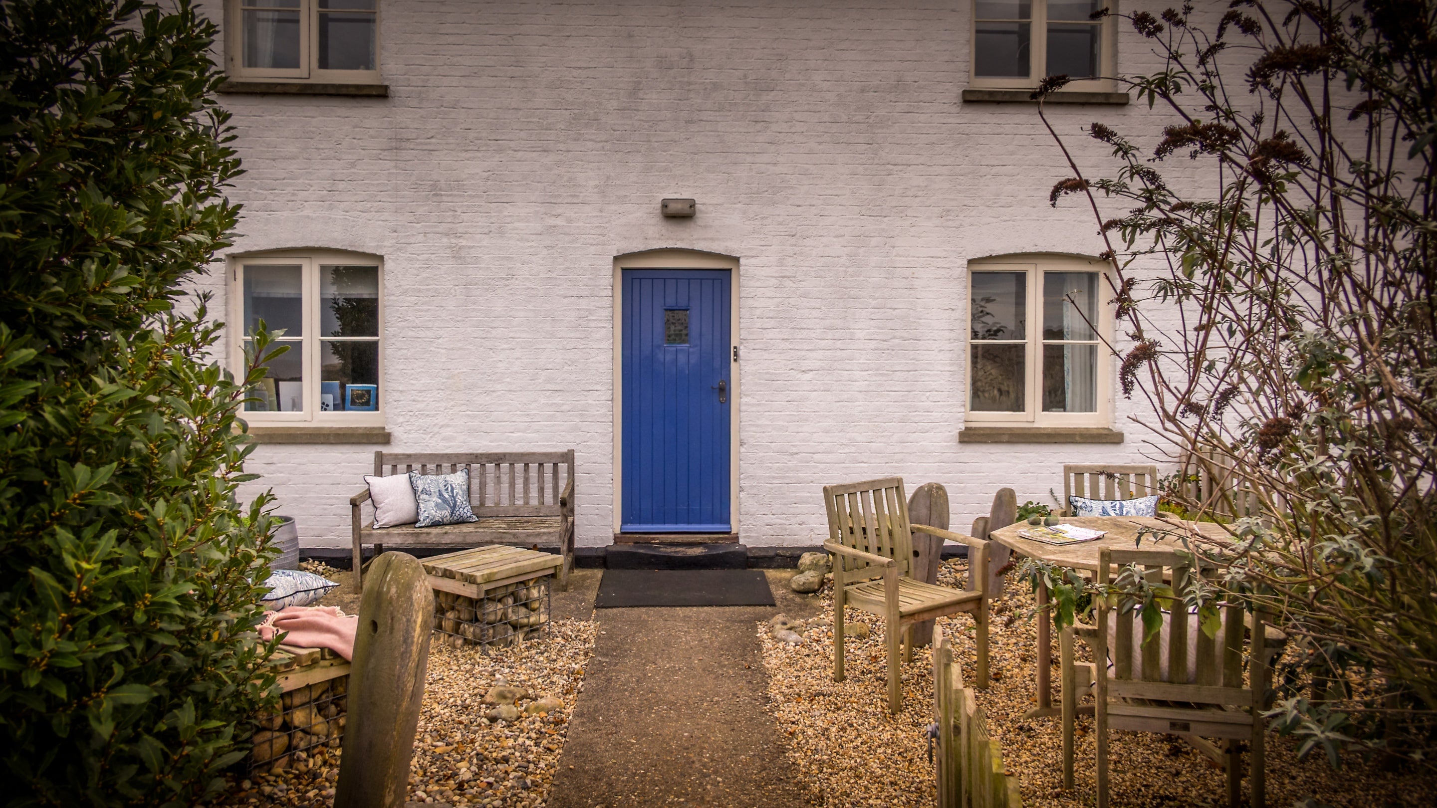The exterior and outdoor furniture at Woodlark, Suffolk