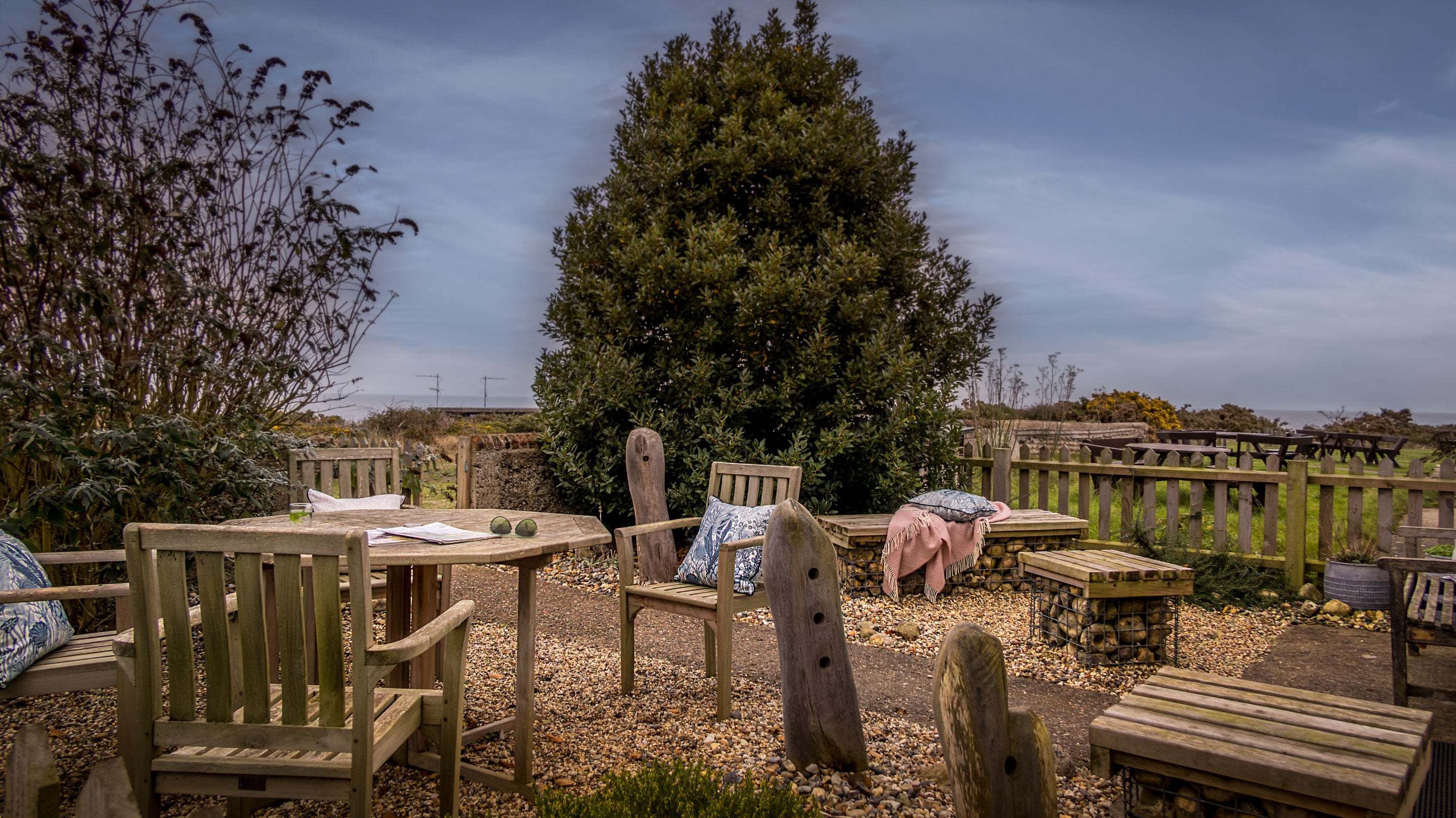 The outdoor furniture at Woodlark, Suffolk