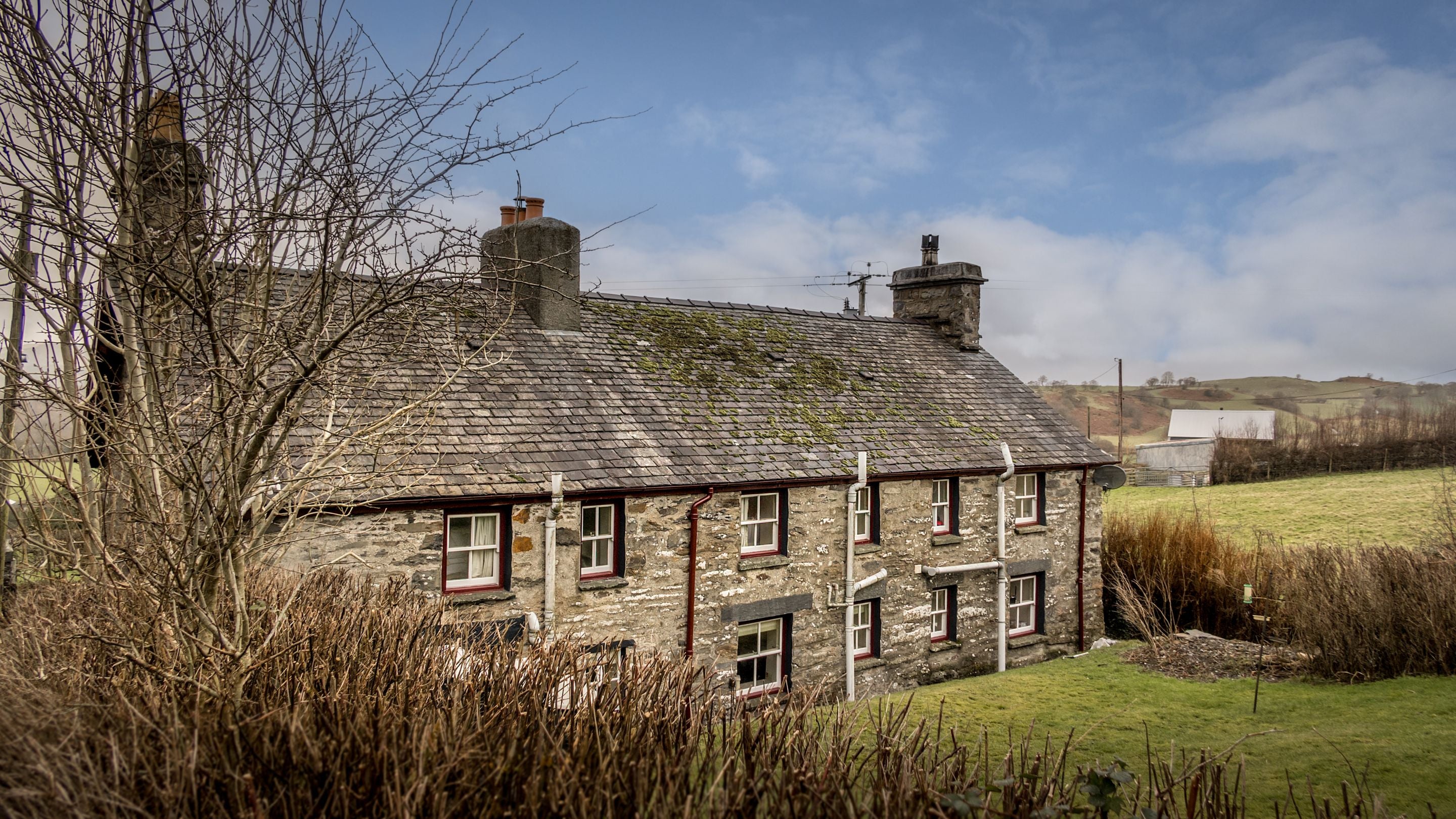 The shared rear gardens at 2 and 3 Siloam Cottages, Conwy