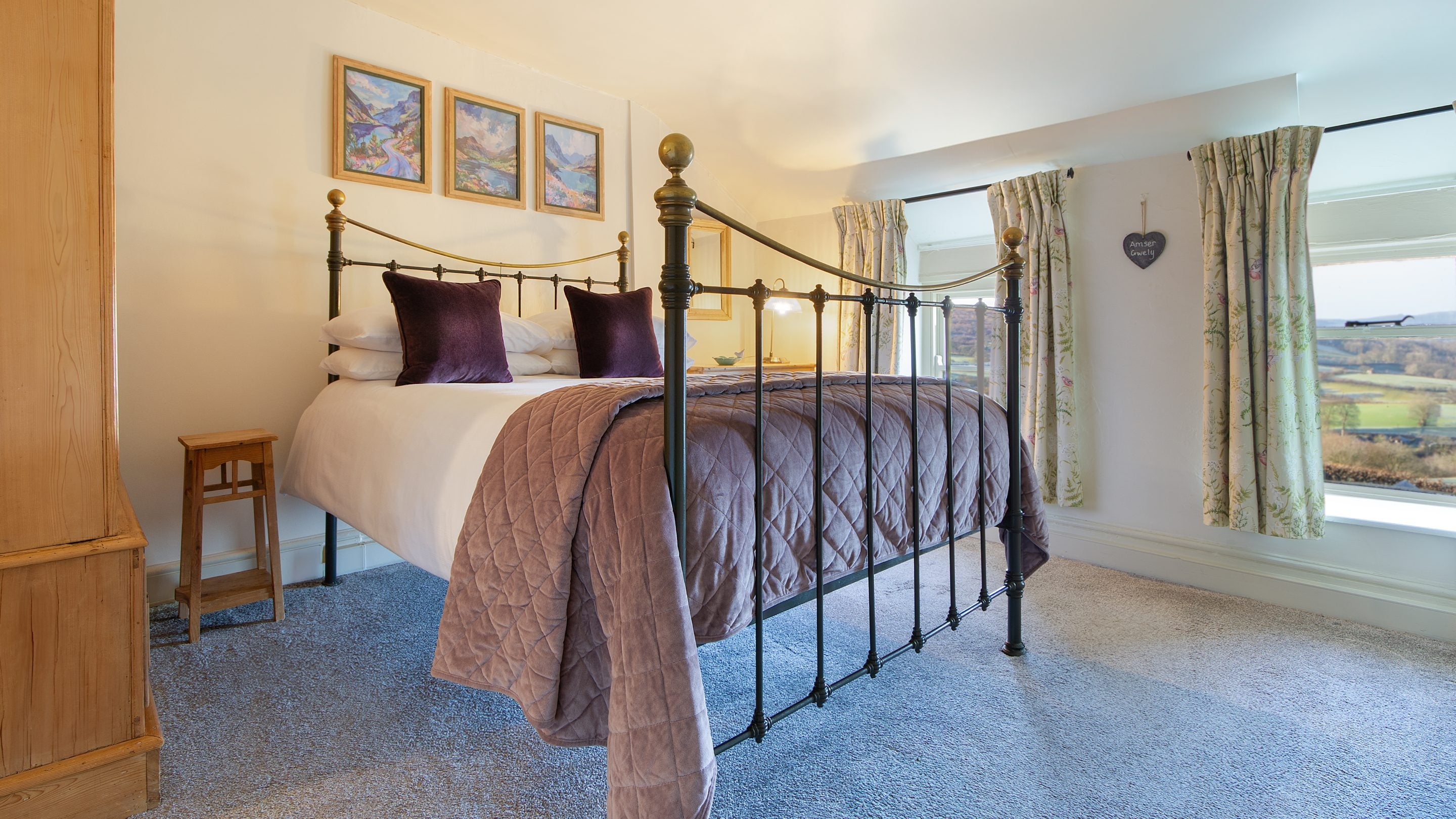 The double bedroom at 3 Siloam Cottage, Conwy
