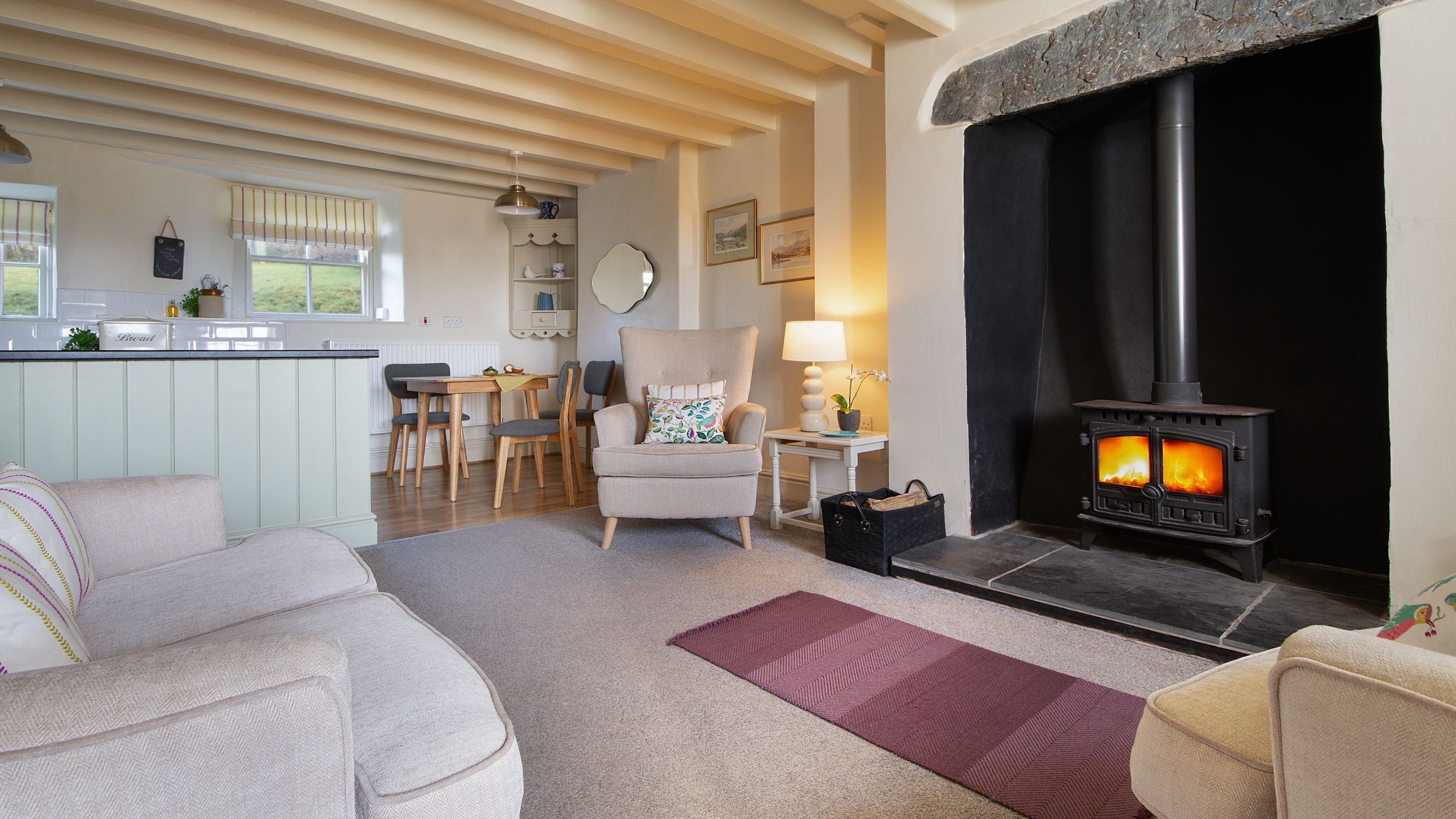 The open-plan room at 3 Siloam Cottage, Conwy