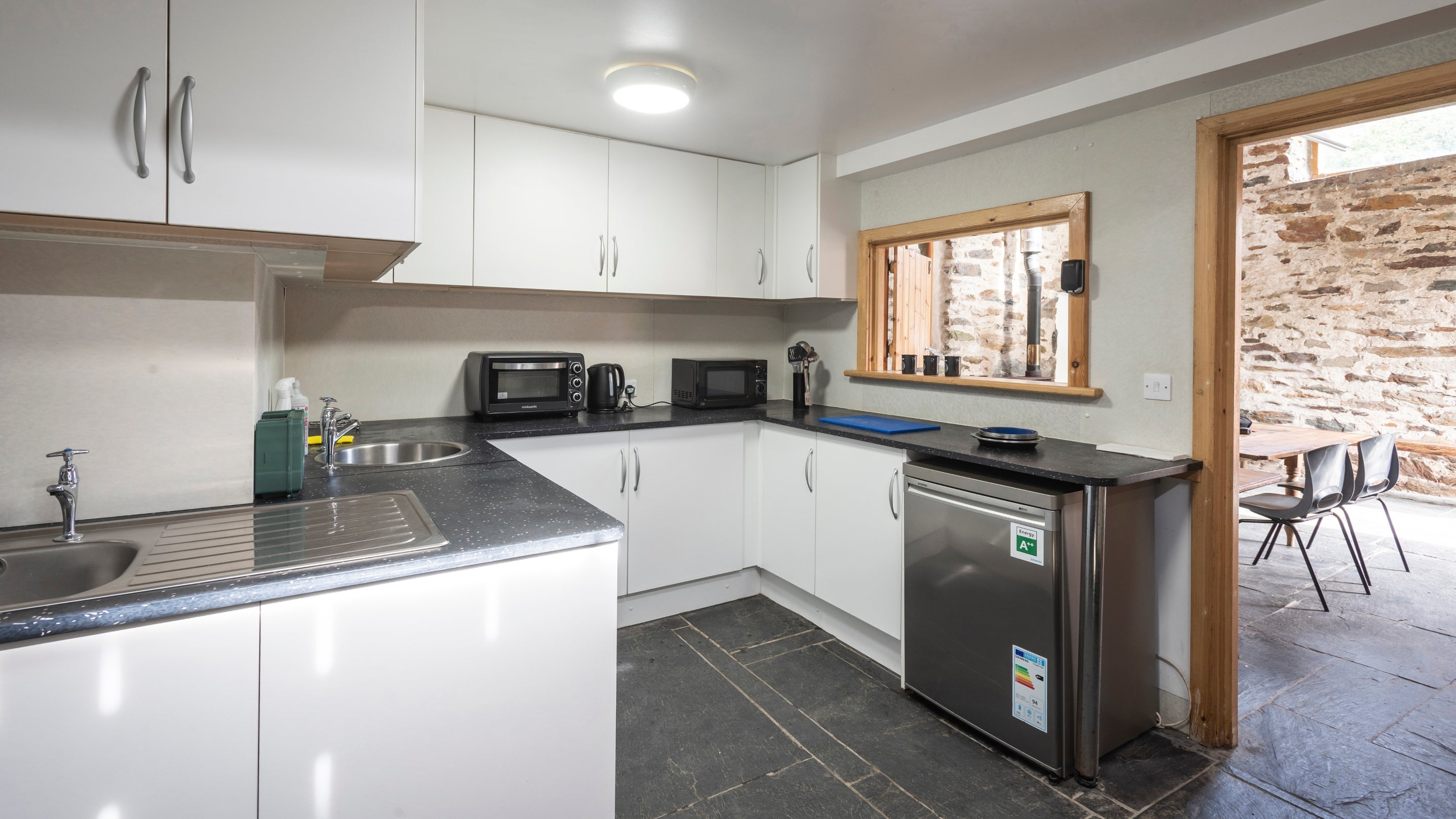 The kitchen at Beudy'r Gelli Bothy, Gwynedd