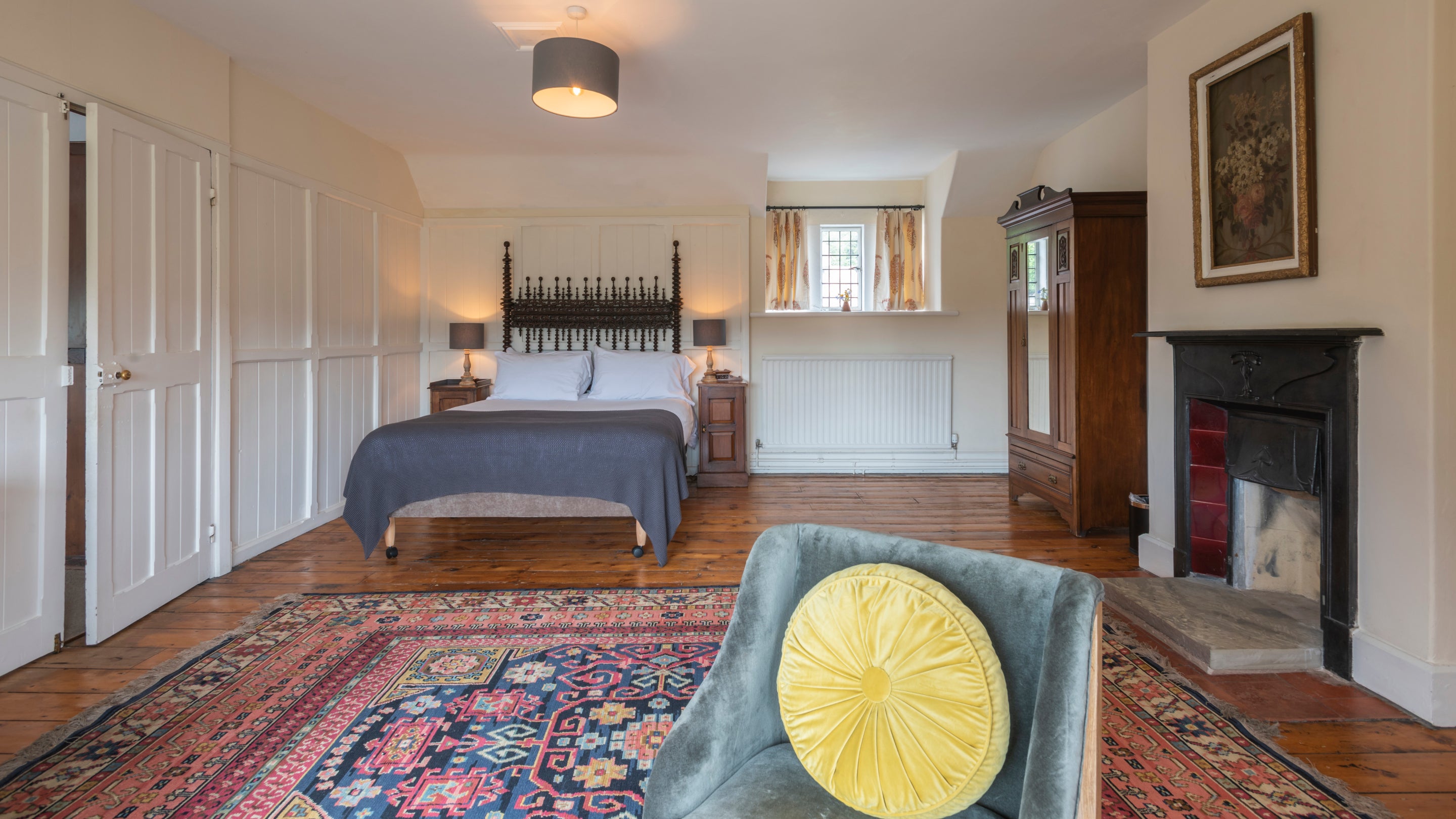 The double bedroom at The Bothy, North Wales