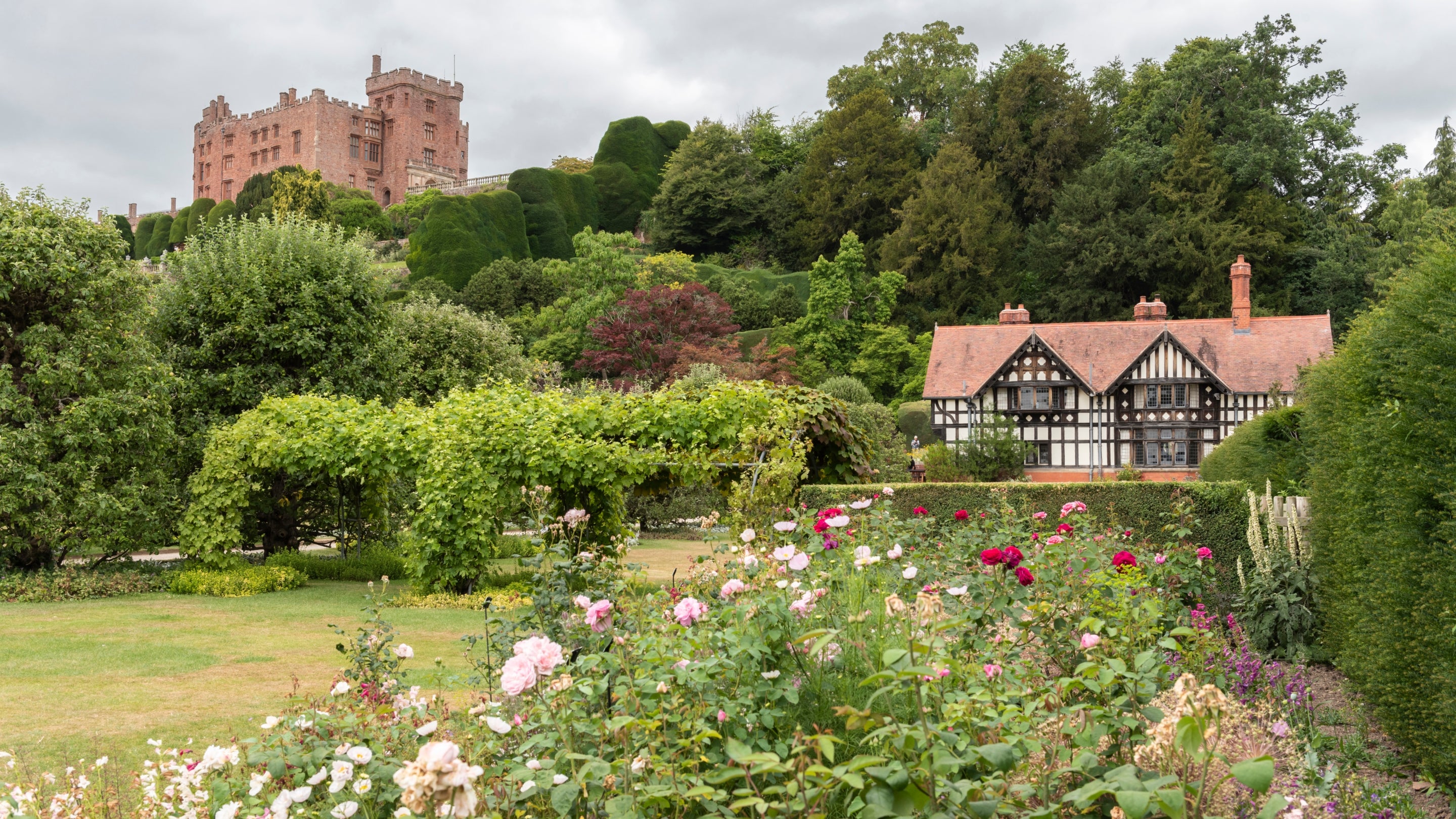 The exterior of The Bothy and Powis Castle, North Wales