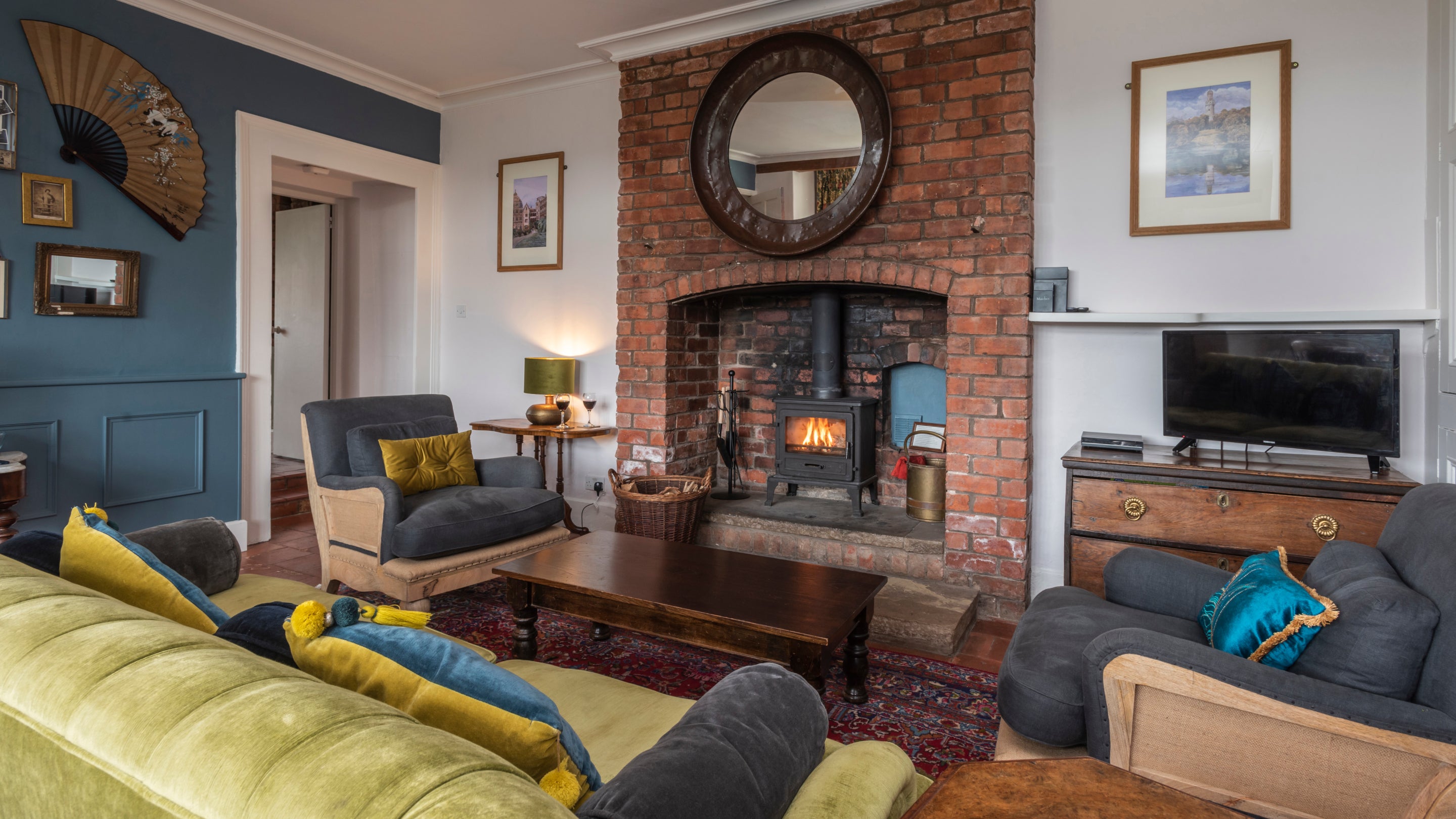 The sitting and dining room at The Bothy, North Wales