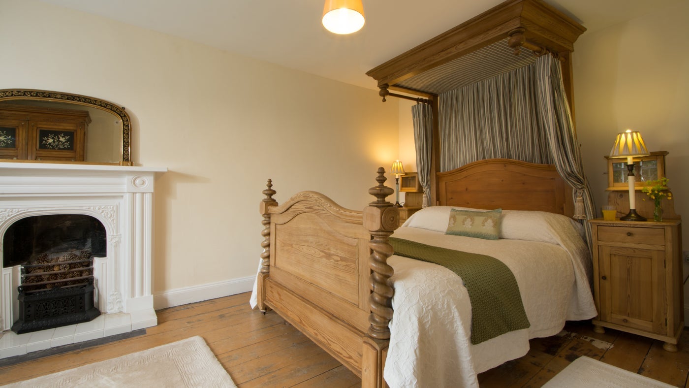 One of the double bedrooms at Bryn Llywelyn, Anglesey