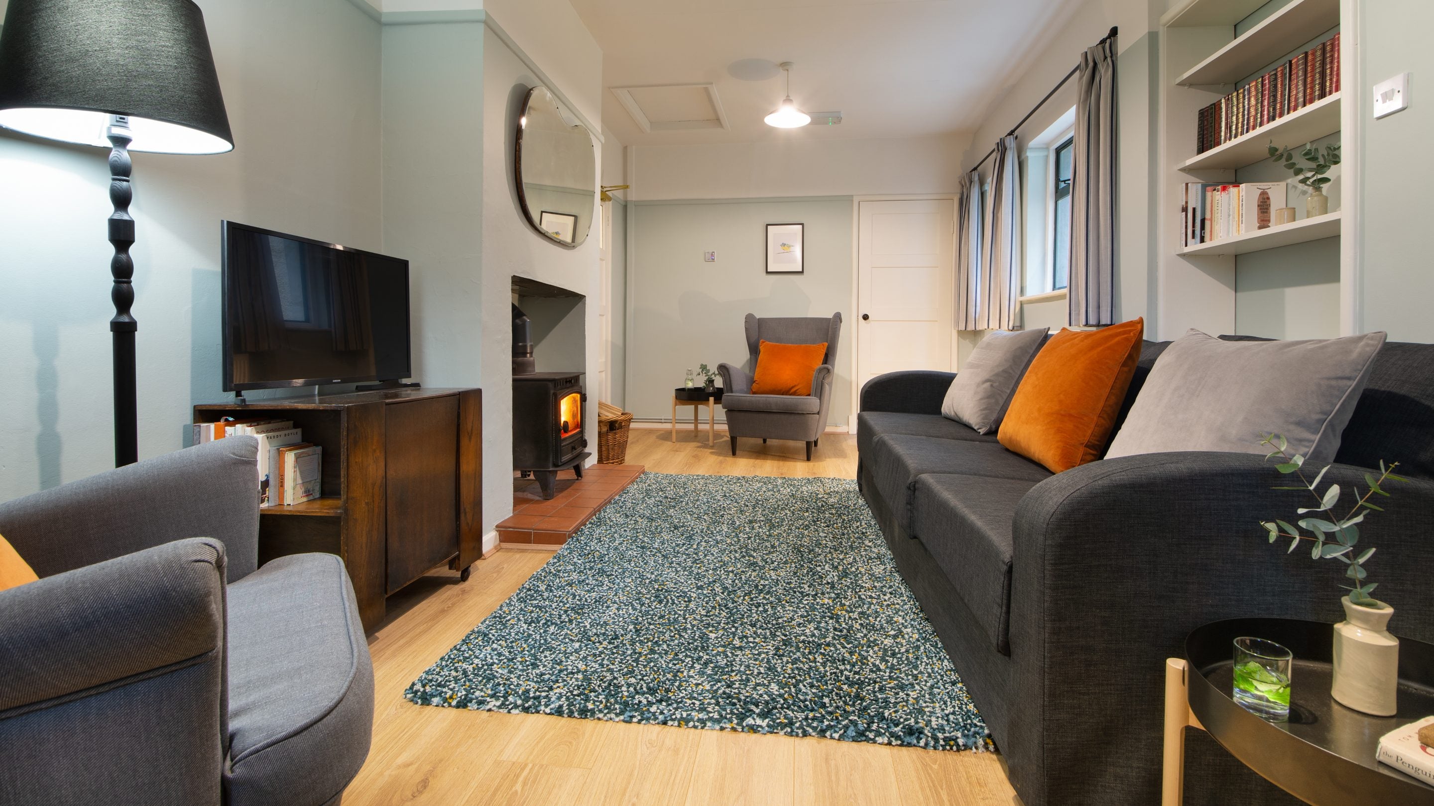 The sitting room at Burrows Cottage, South Wales