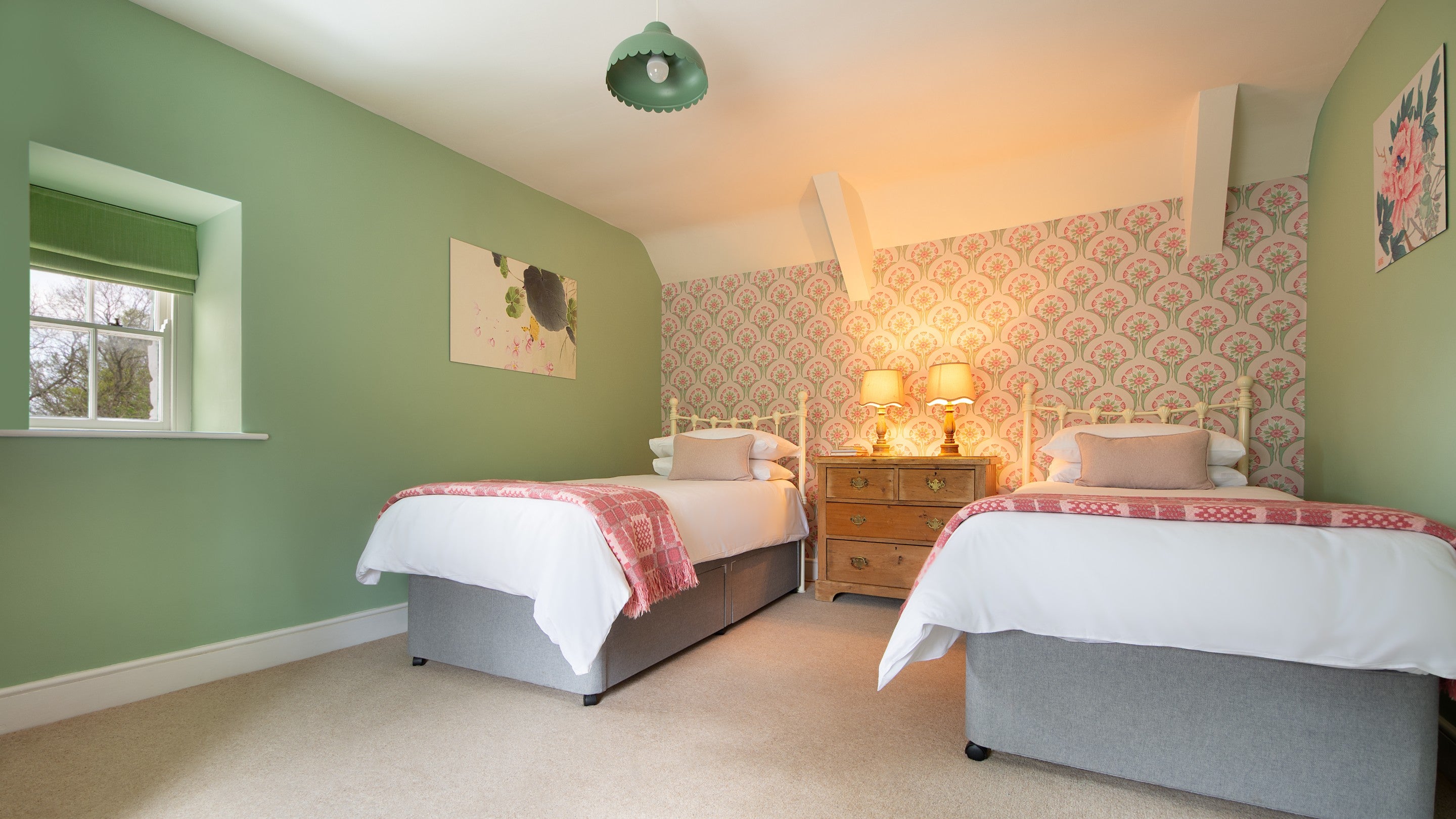 The twin bedroom at Caerllan, Ceredigion