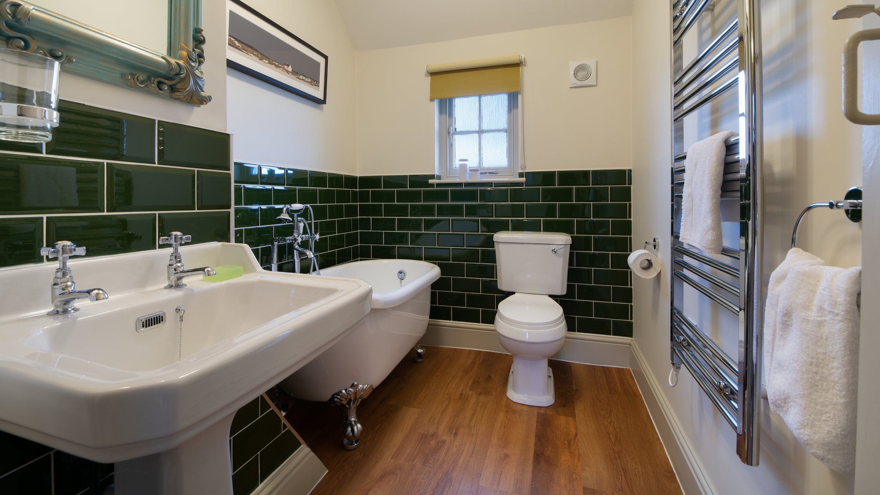 The bathroom at Castell Farmhouse, Pembrokeshire