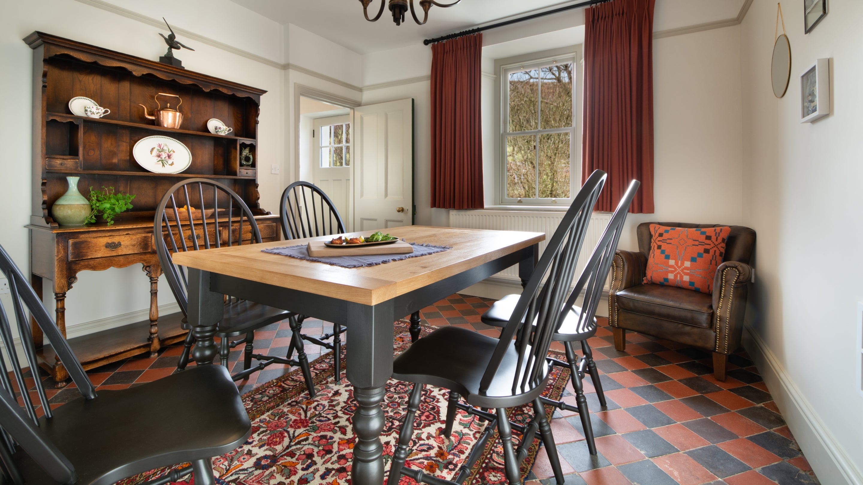 The dining room at Castell Farmhouse, Pembrokeshire