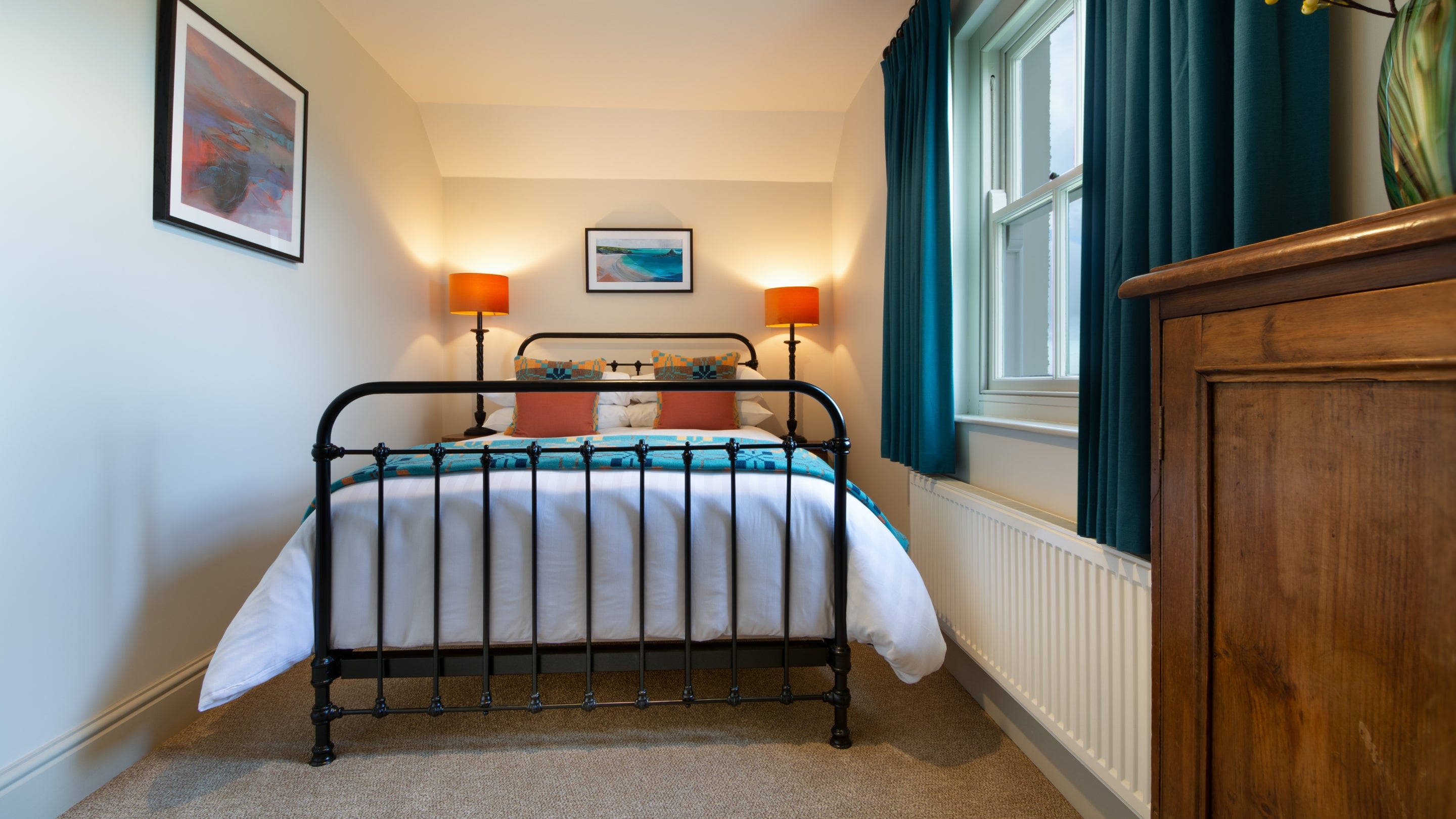The double bedroom at Castell Farmhouse, Pembrokeshire
