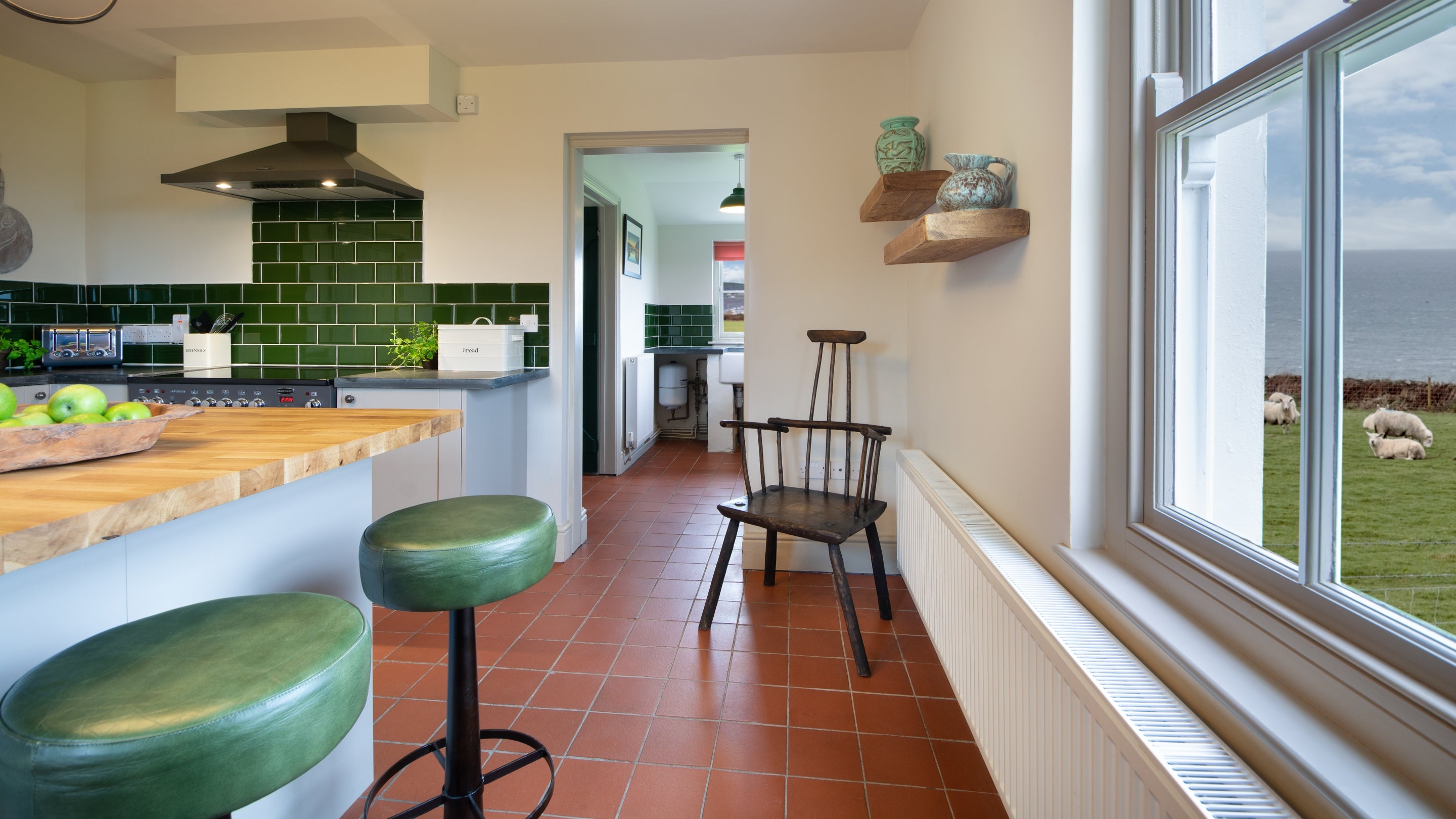 The kitchen at Castell Farmhouse, Pembrokeshire