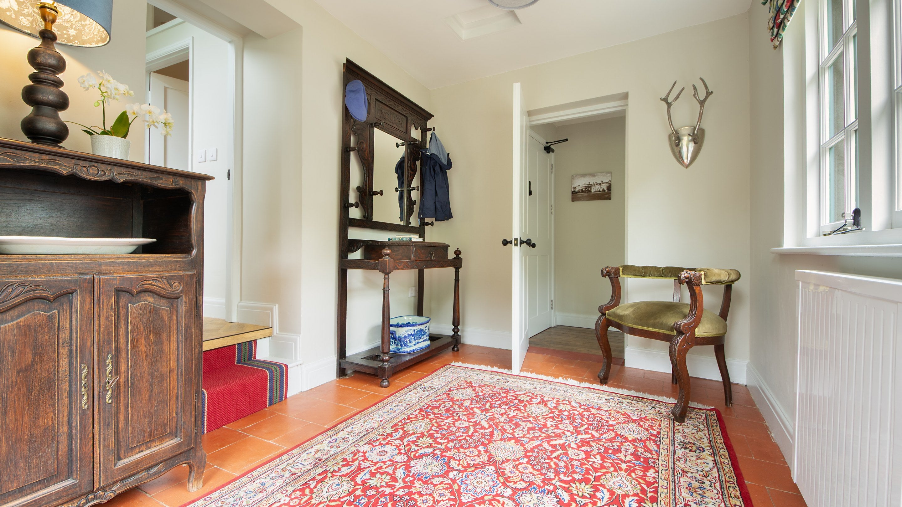 The entrance hall at Cawdor, Pembrokeshire
