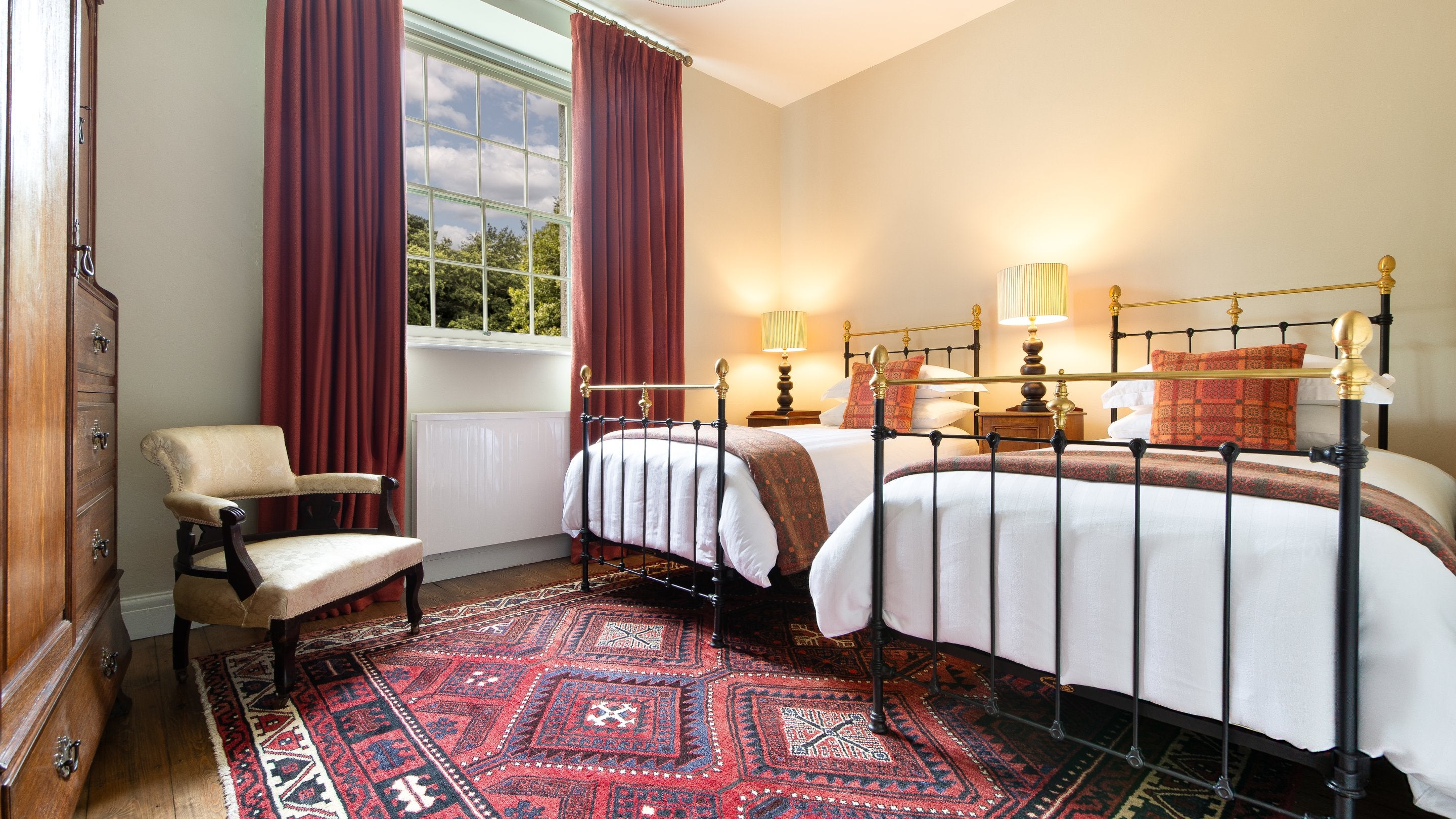 The twin bedroom on the ground floor of Cawdor, Pembrokeshire