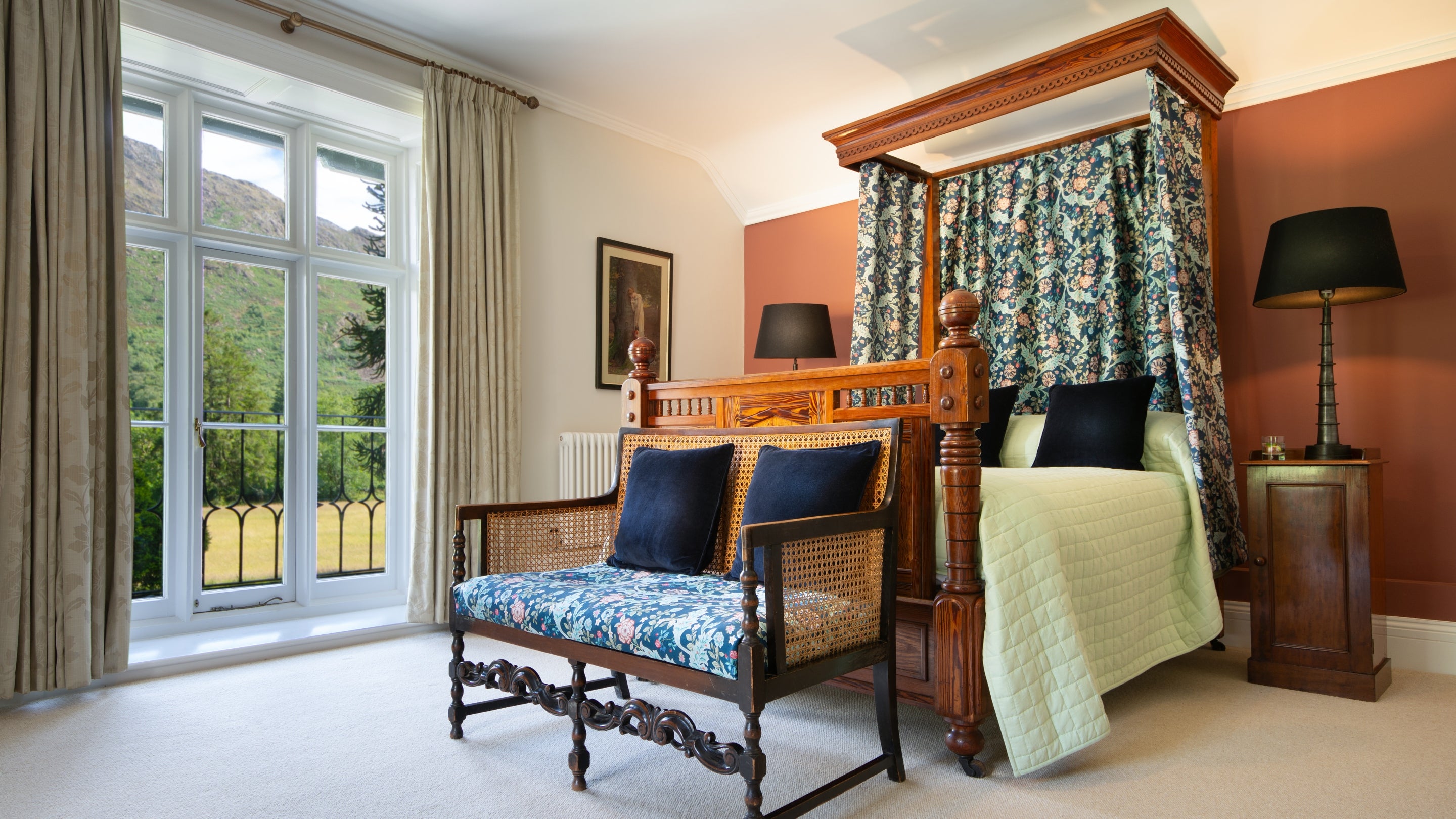 A double bedroom at Craflwyn Hall, Gwynedd