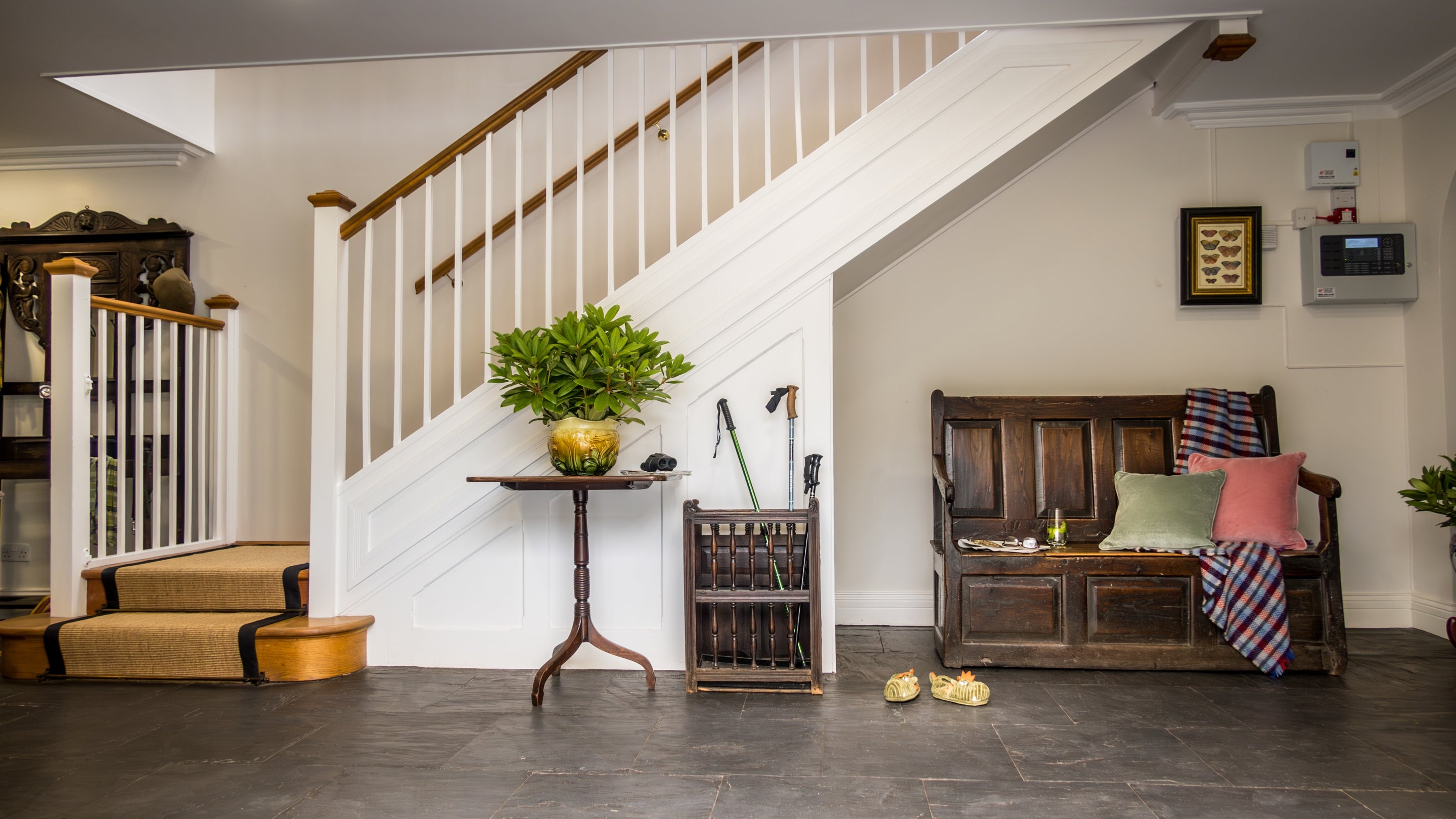 The entrance hallway at Craflwyn Hall, Gwynedd