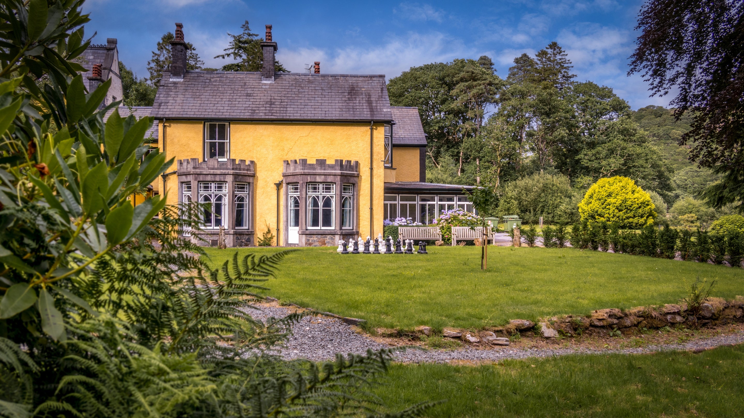 The garden at Craflwyn Hall, Gwynedd