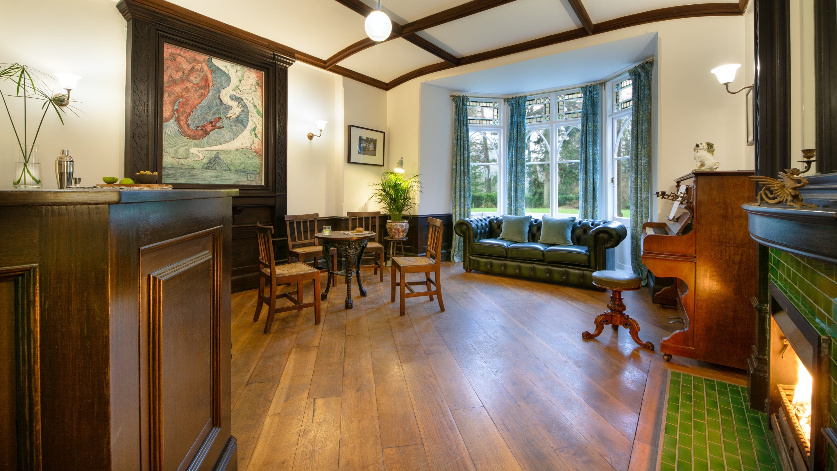 The bar at Craflwyn Hall, Gwynedd