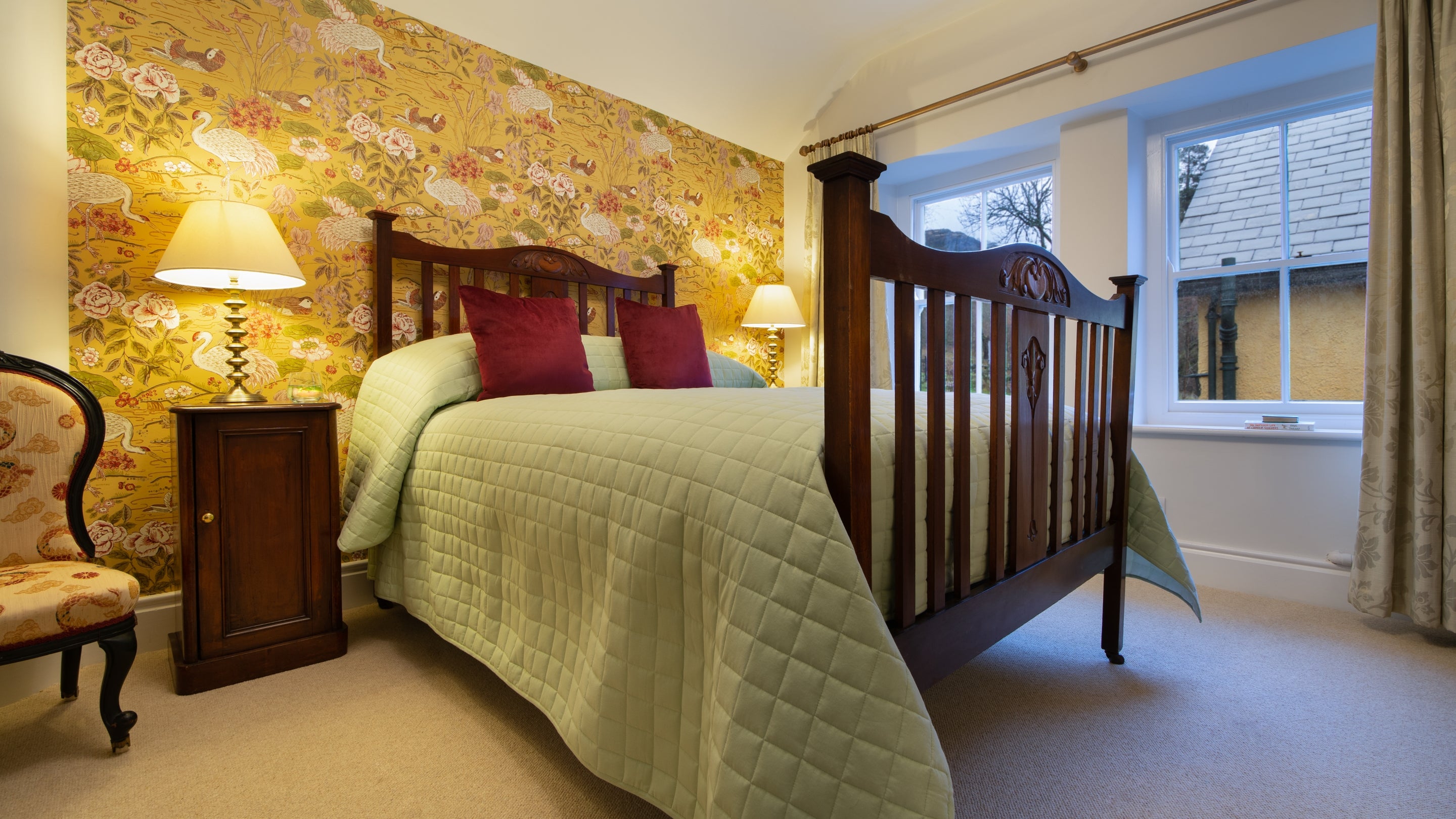 A double bedroom at Craflwyn Hall, Gwynedd
