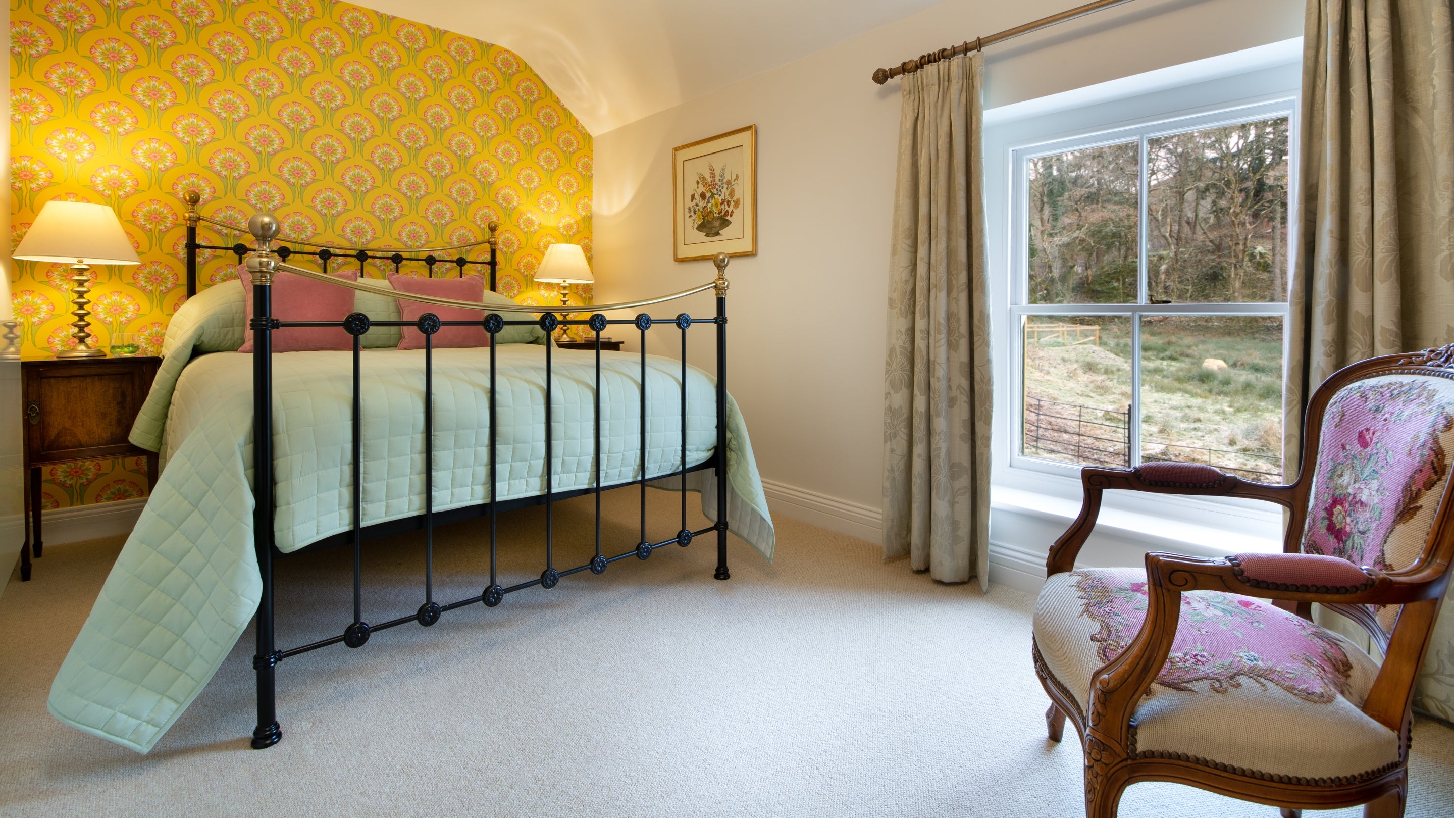 A double bedroom at Craflwyn Hall, Gwynedd