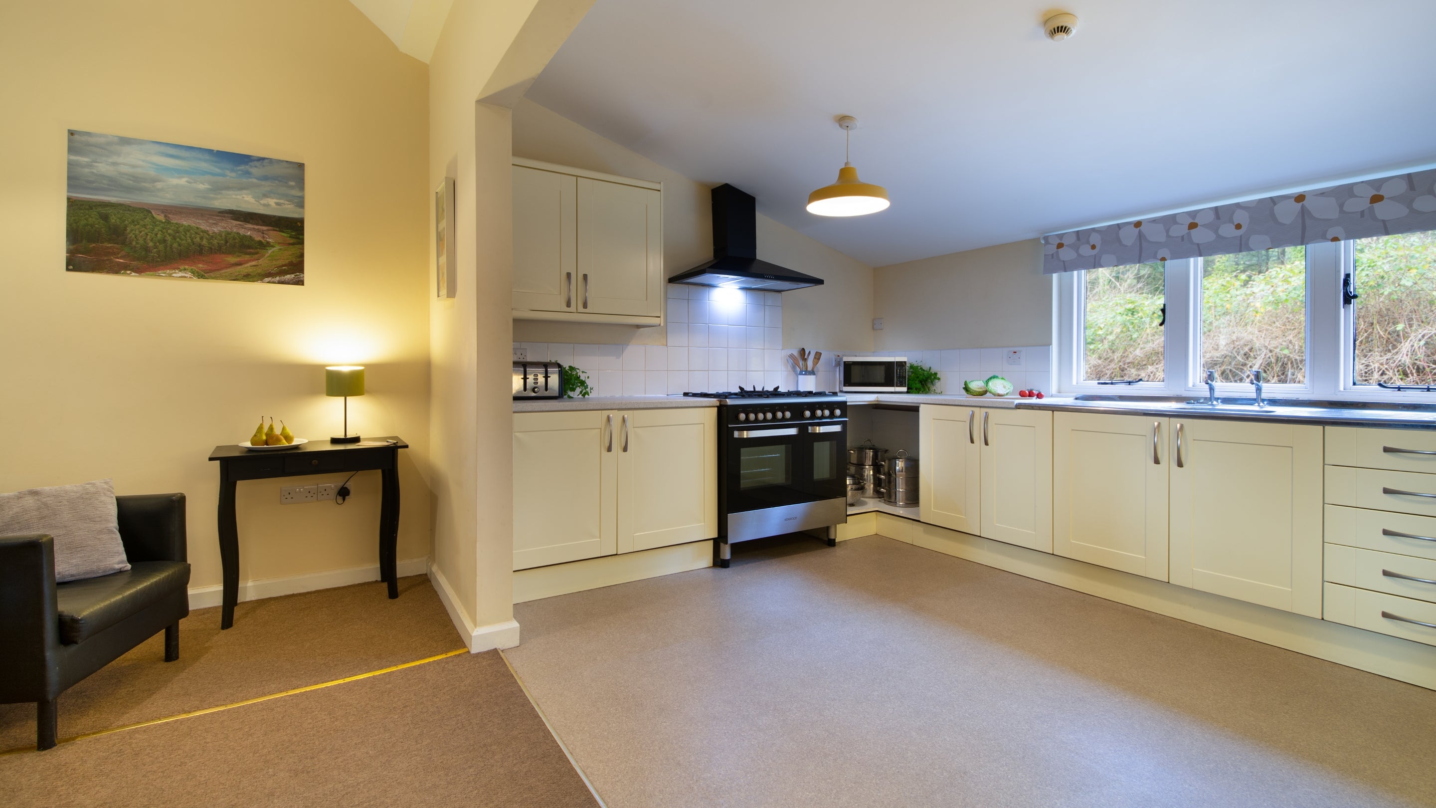 The Kitchen at Cwm Ivy Lodge Bunkhouse, Wales