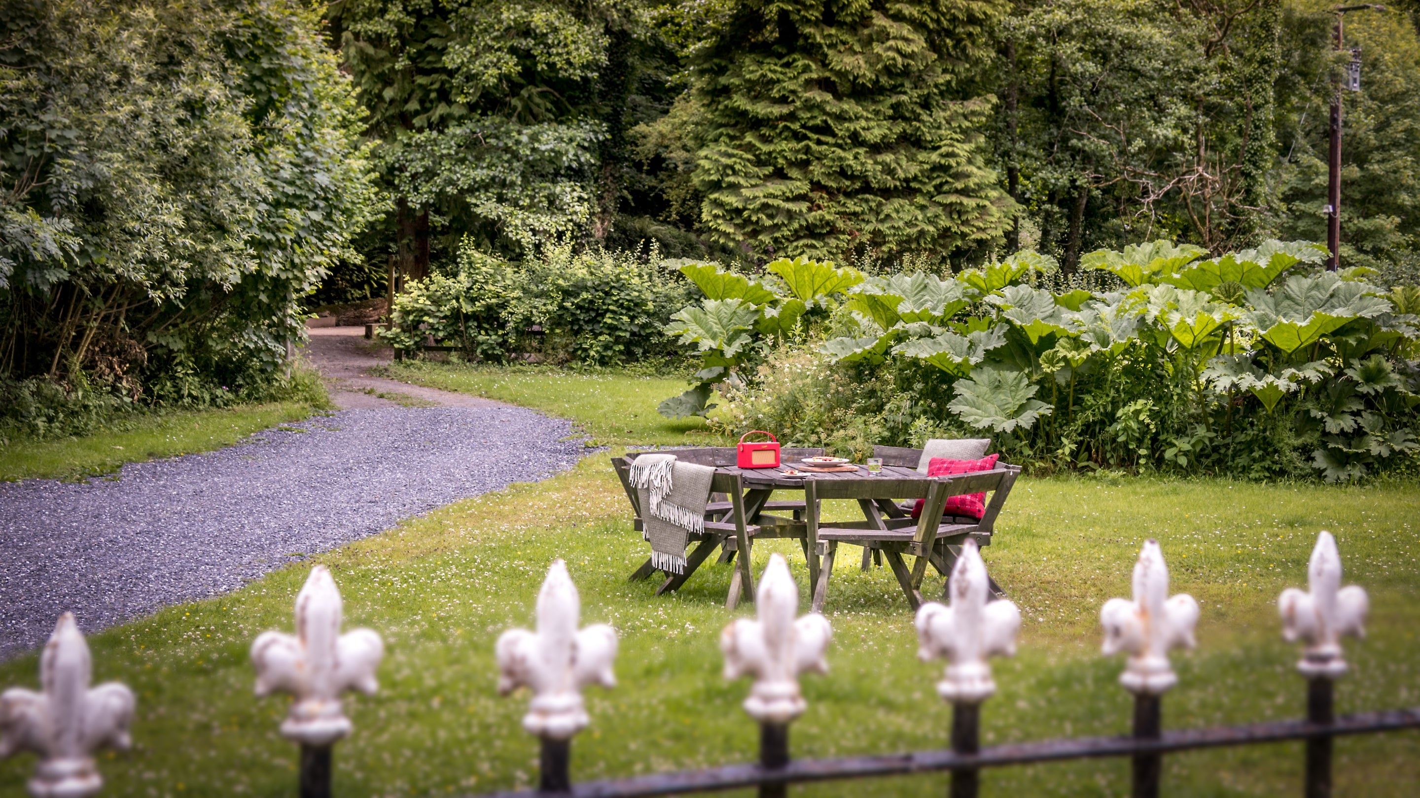 The garden area at The Cwms, Pembrokeshire