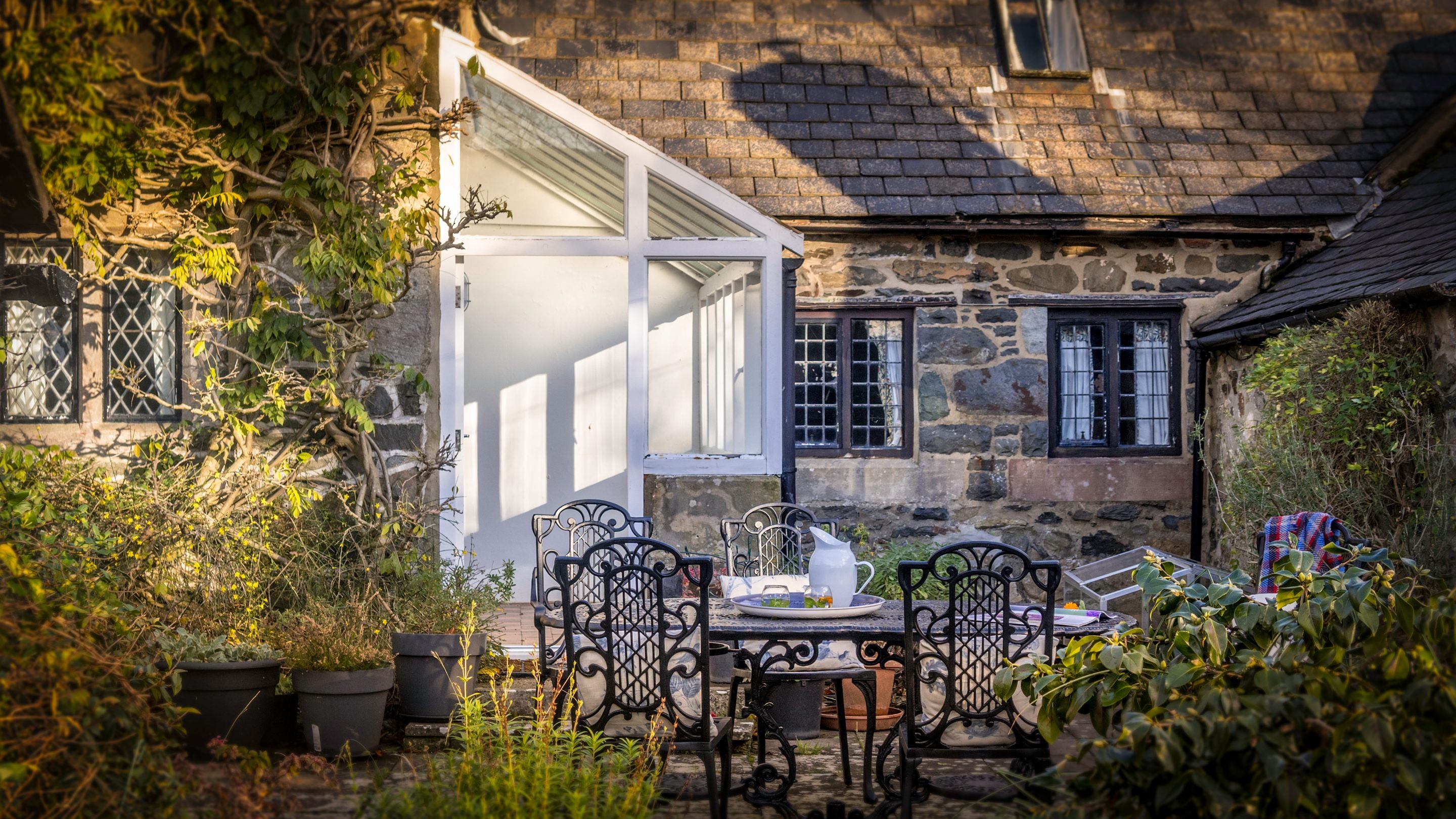 The courtyard at Cymryd, Conwy