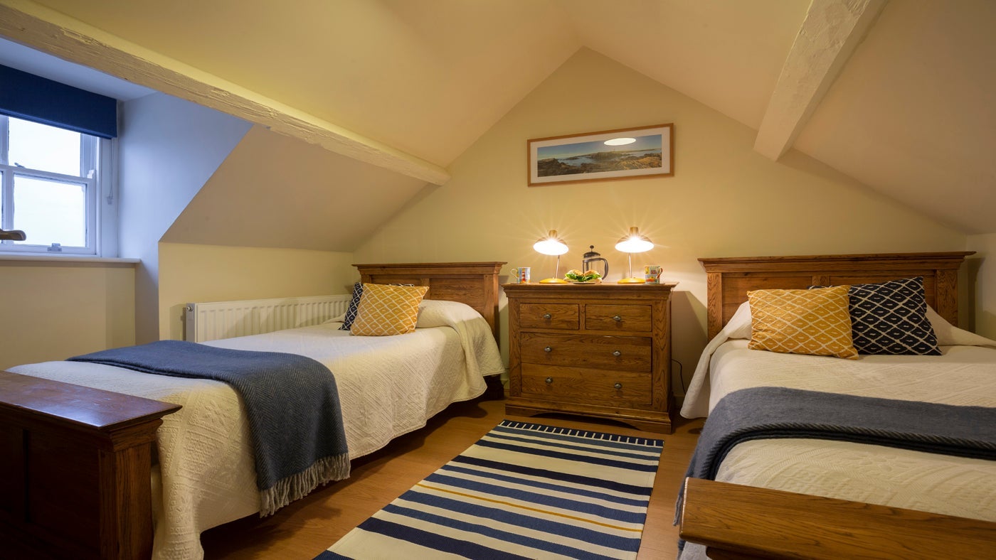 Twin bedroom at Daron, Pwllheli, Gwynedd