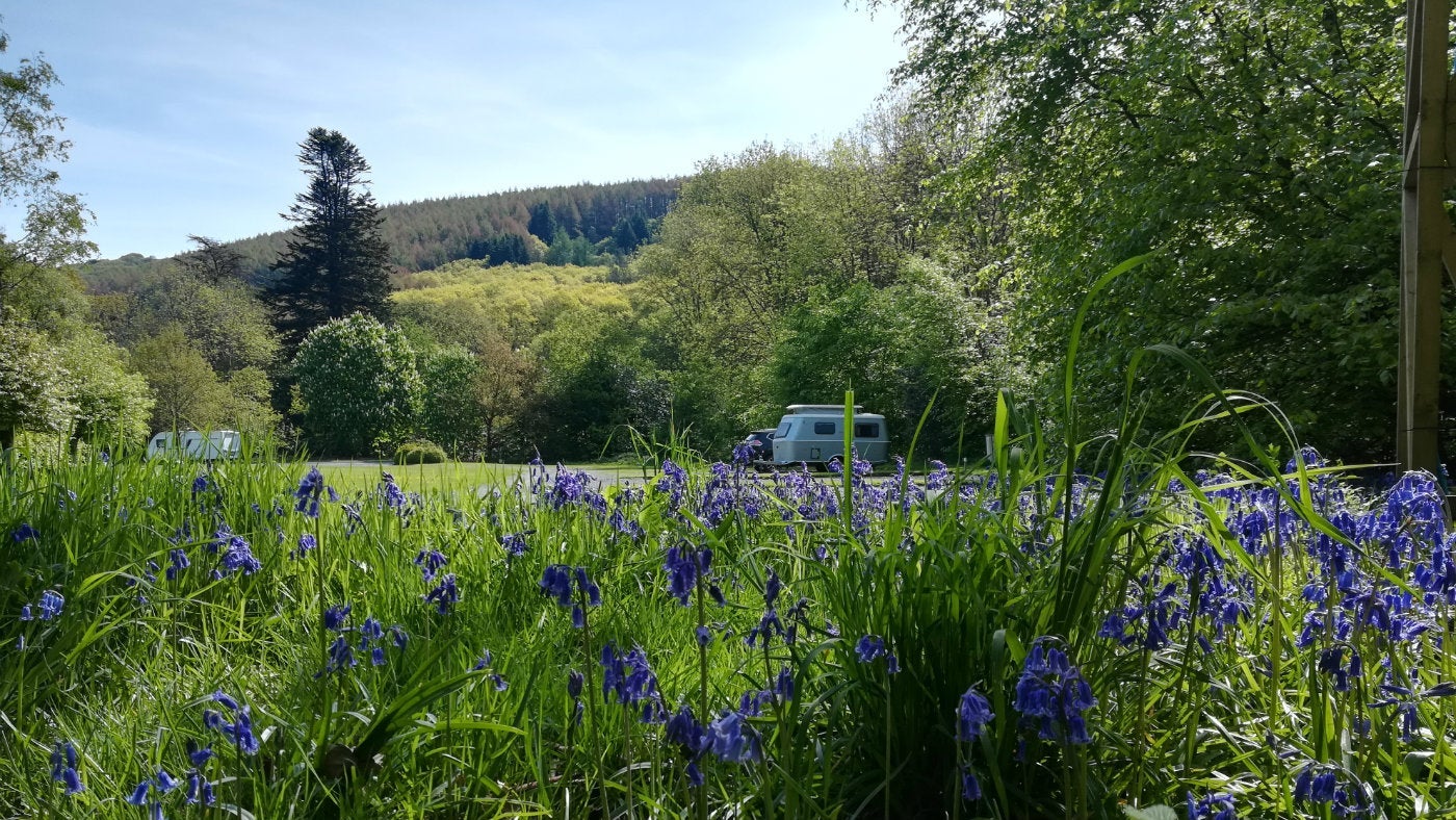 The caravan park at Dolaucothi Mines, Wales