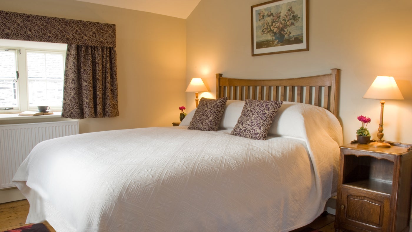 The double bedroom at Dyffryn Mymbyr Farm House, Conwy, Conwy