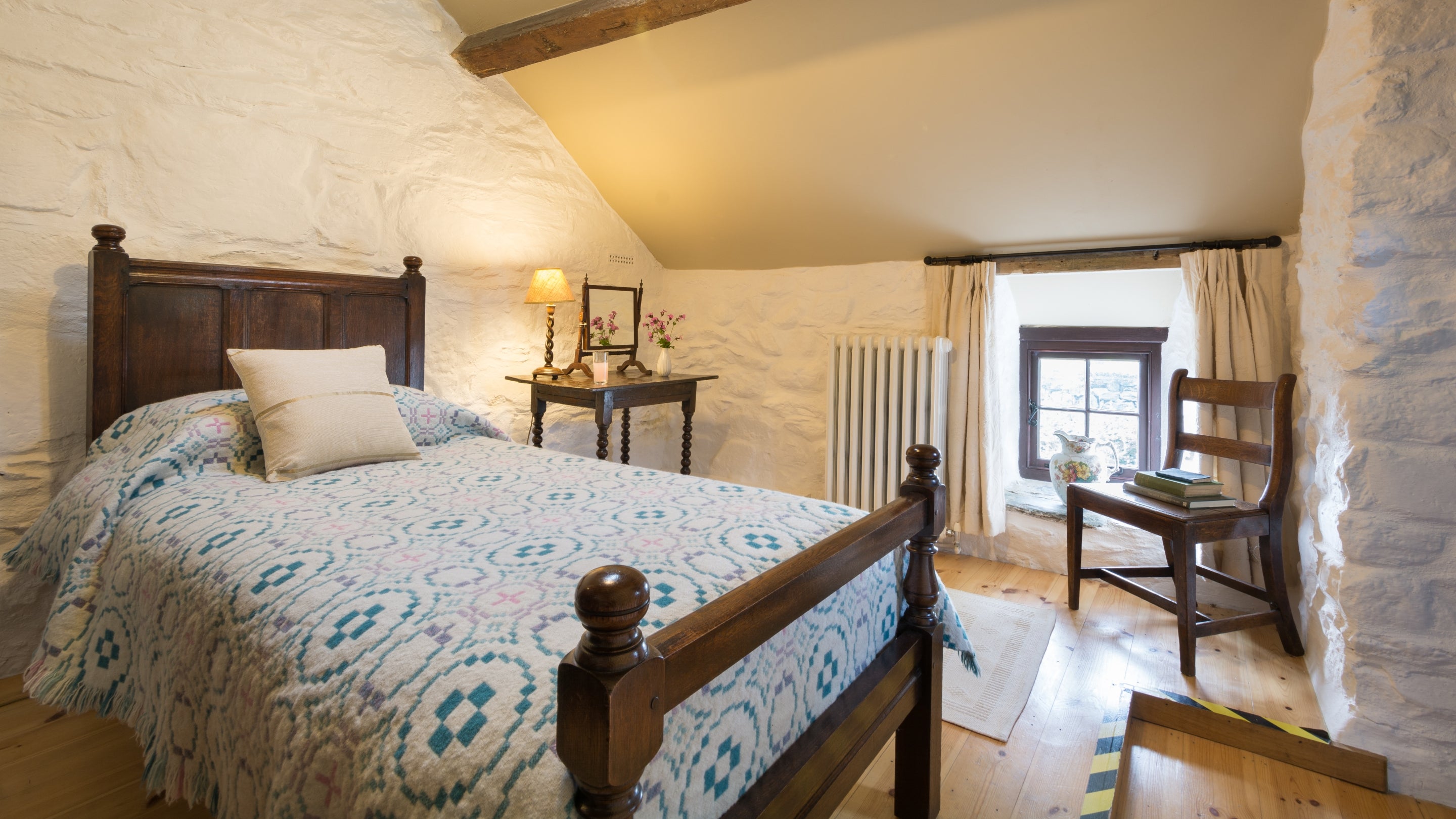 The single bedroom at Egryn, Wales