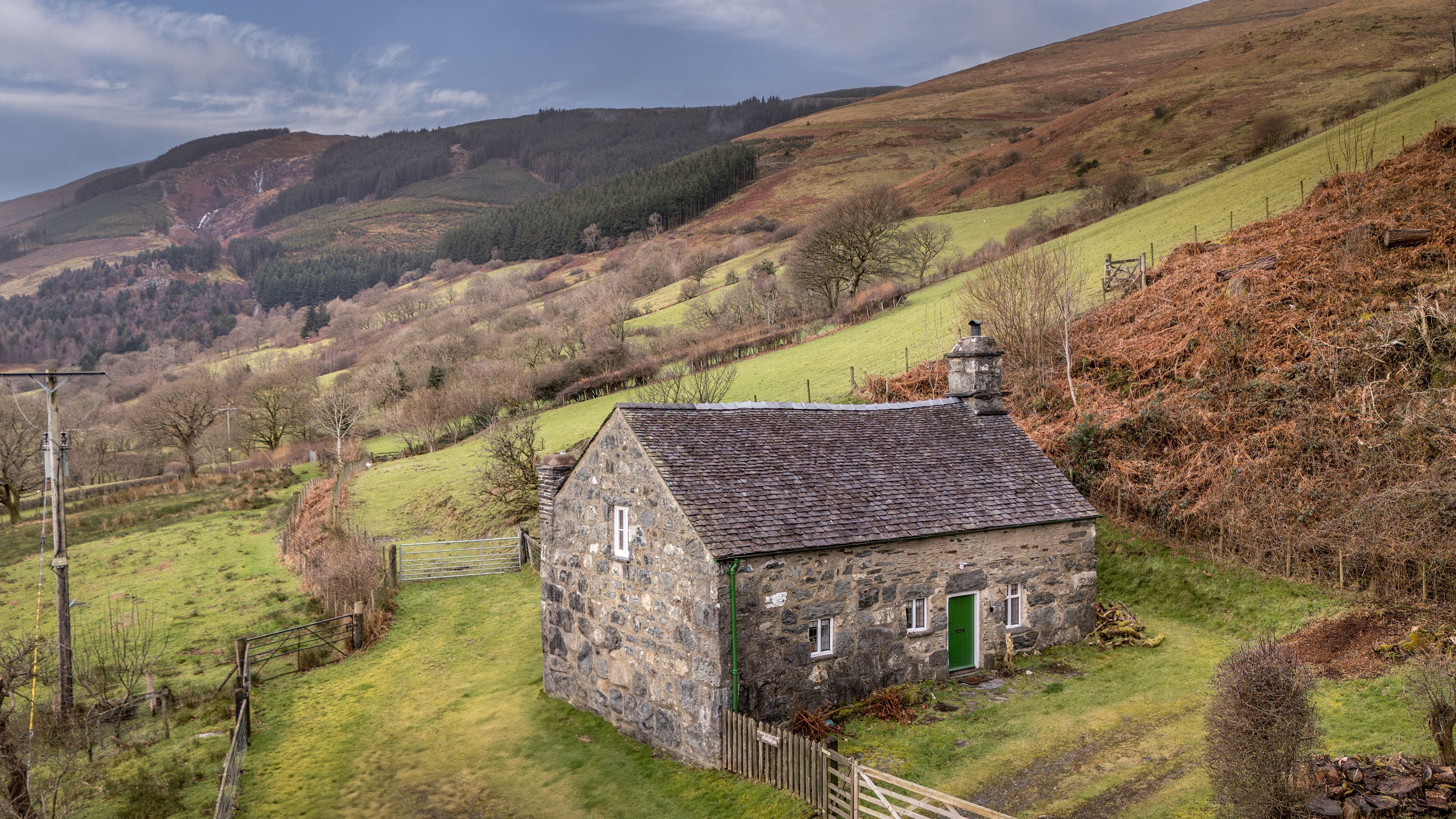 The exterior of Fron Dirion, Powys