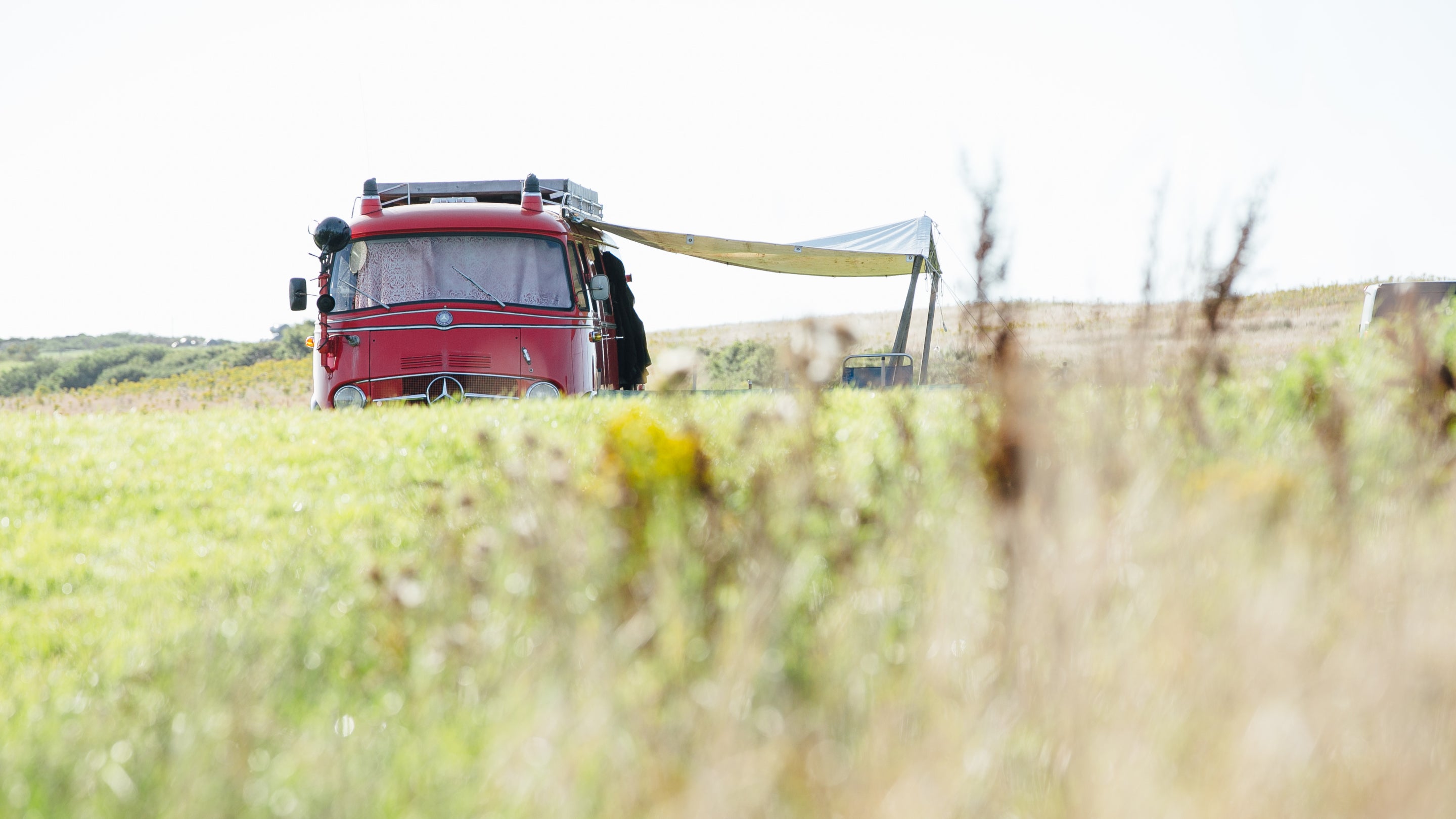 A campervan at Gupton Farm Campsite