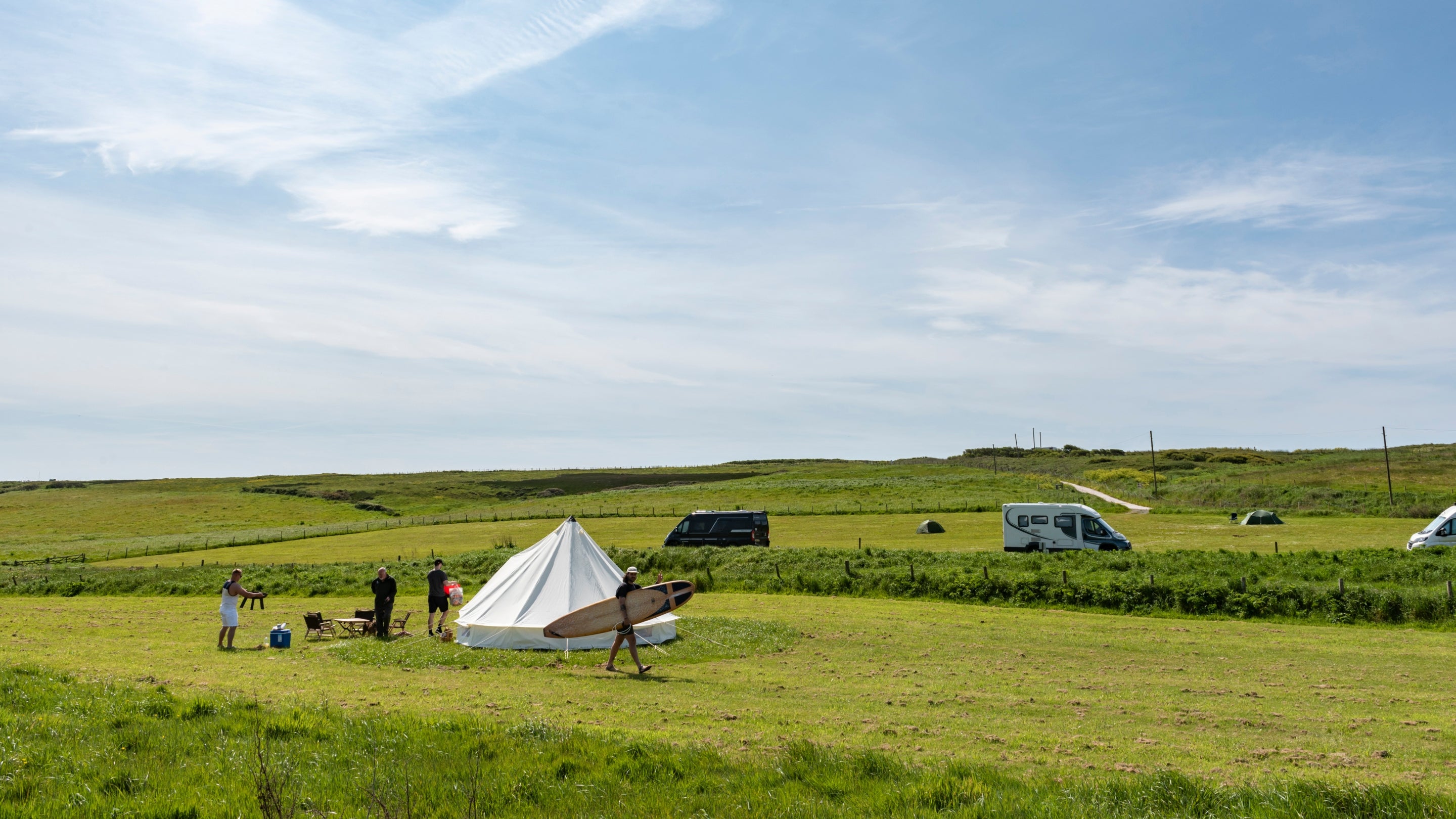 The camping fields at Gupton Farm Campsite, Pembrokeshire