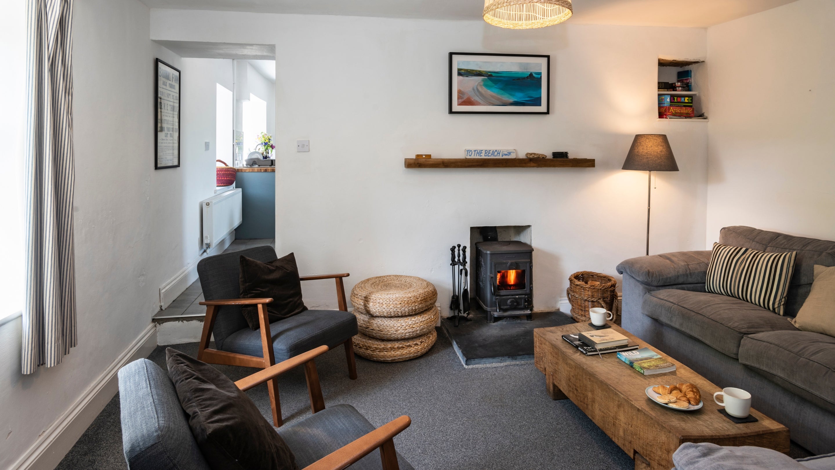 The sitting room at Gupton Bunkhouse, Pembrokeshire