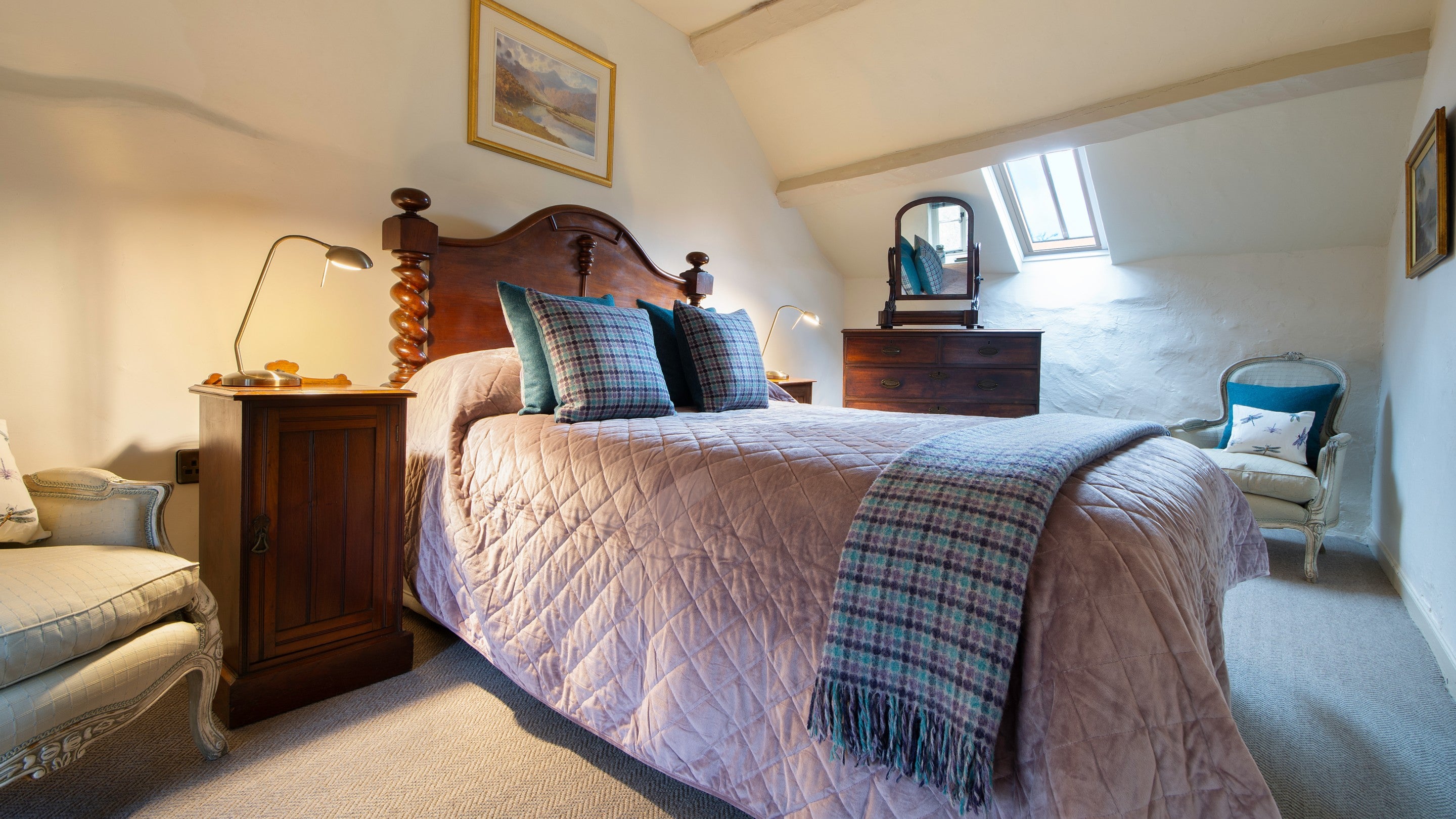 The double bedroom at Hafod y Fedw, Gwynedd