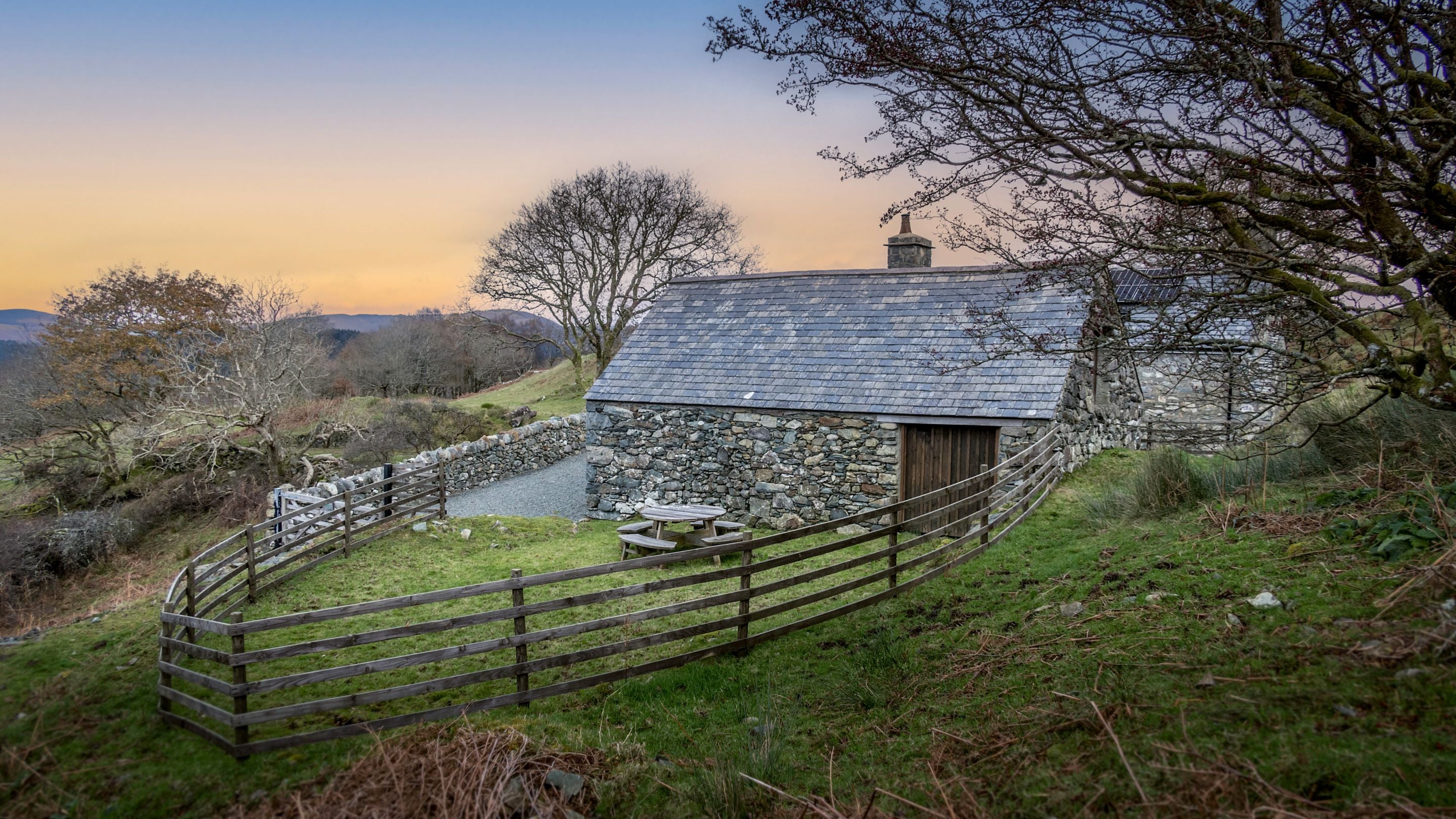 The barn for bike storage at Hafod y Fedw, Gwynedd