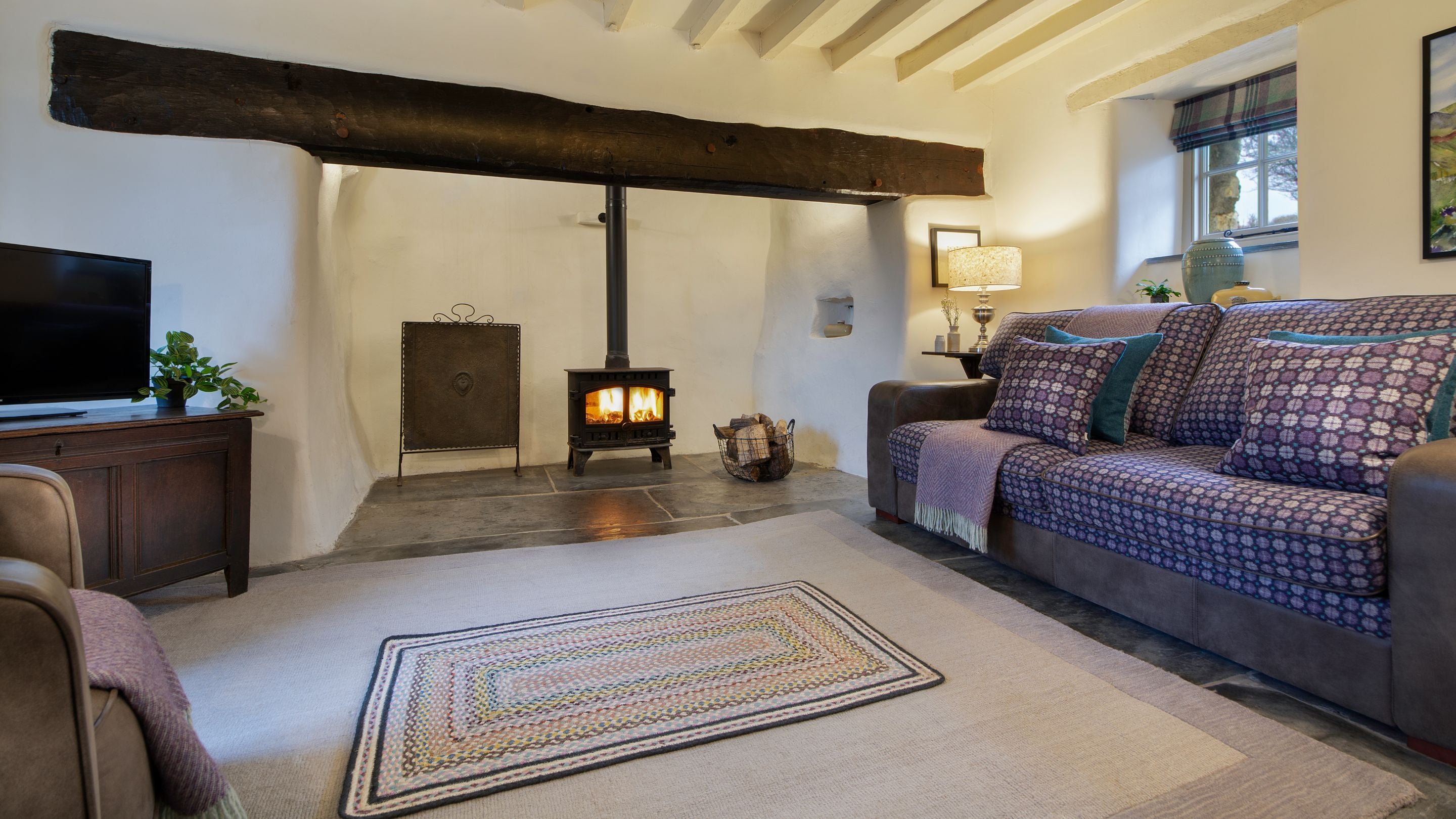 The sitting room at Hafod y Fedw, Gwynedd