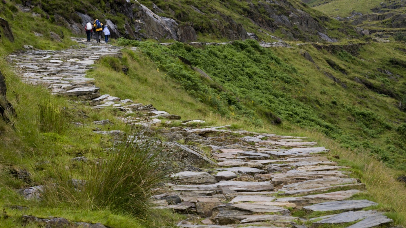 Walkers on the Watkin Path, Snowdonia