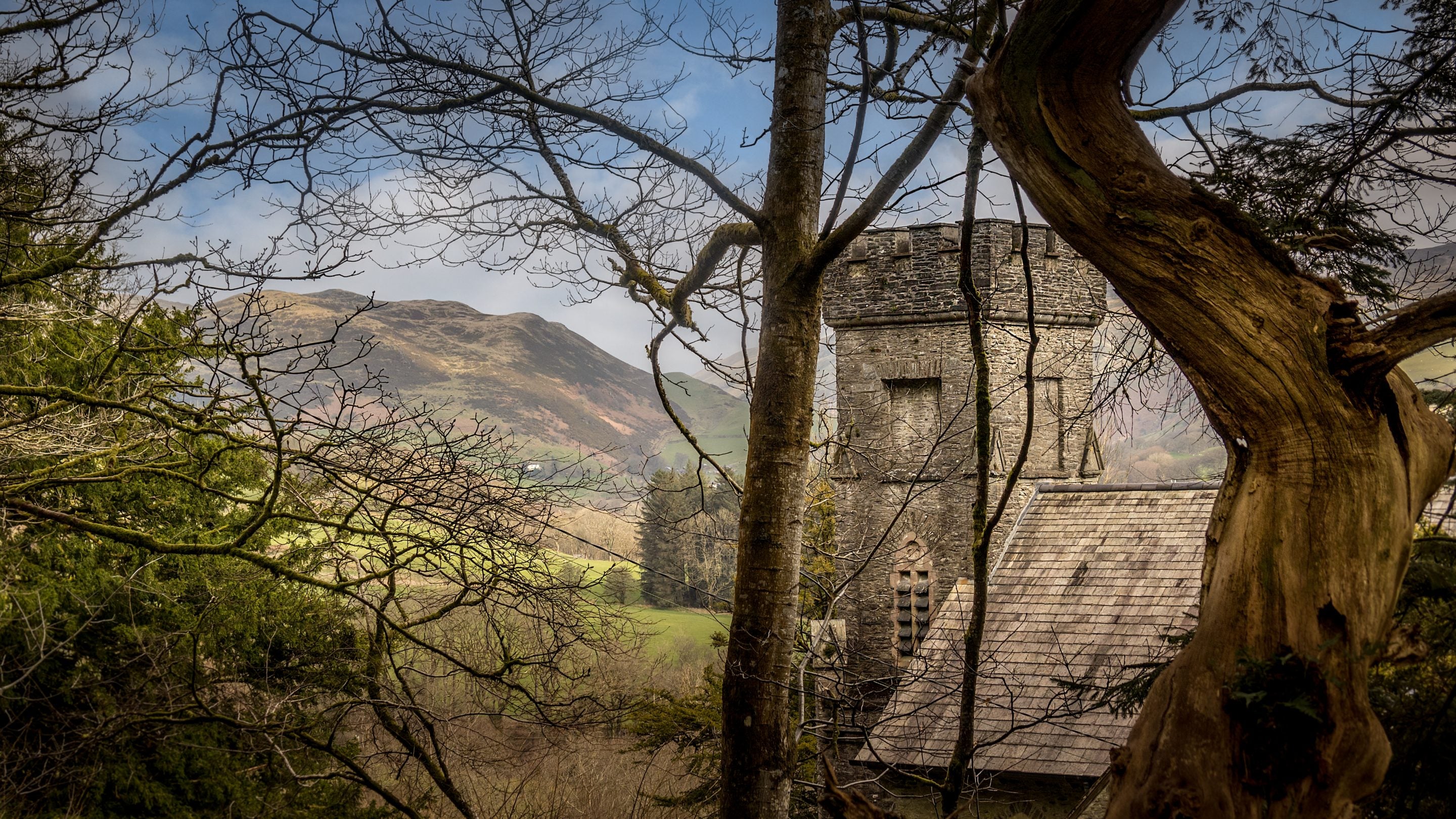 The Hafod Estate in winter, home to Hawthorn Cottage, Ceredigion