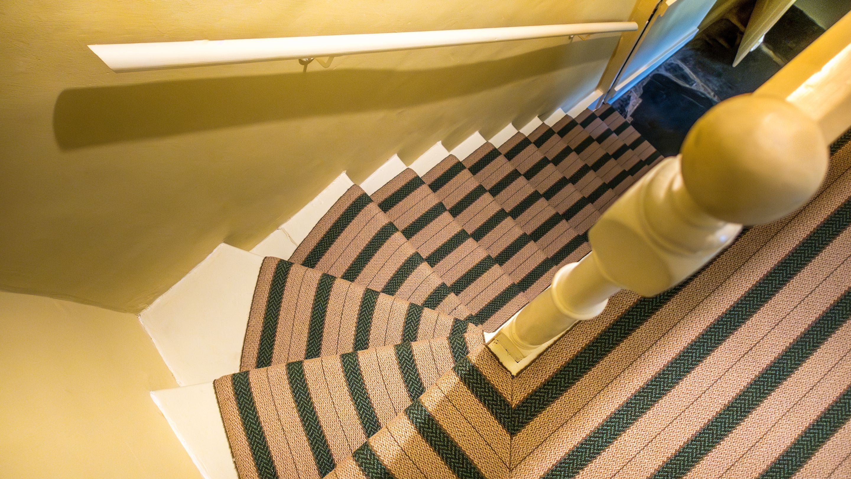 The stairs to the first floor at Hawthorn Cottage, Ceredigion