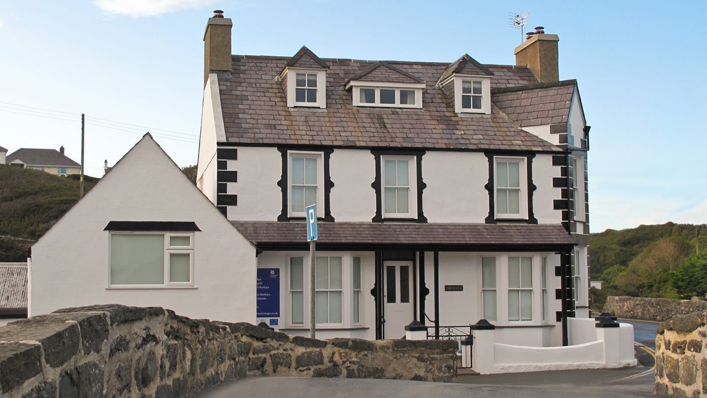 The exterior of the Henfaes apartments, Pwllheli, Gwynedd