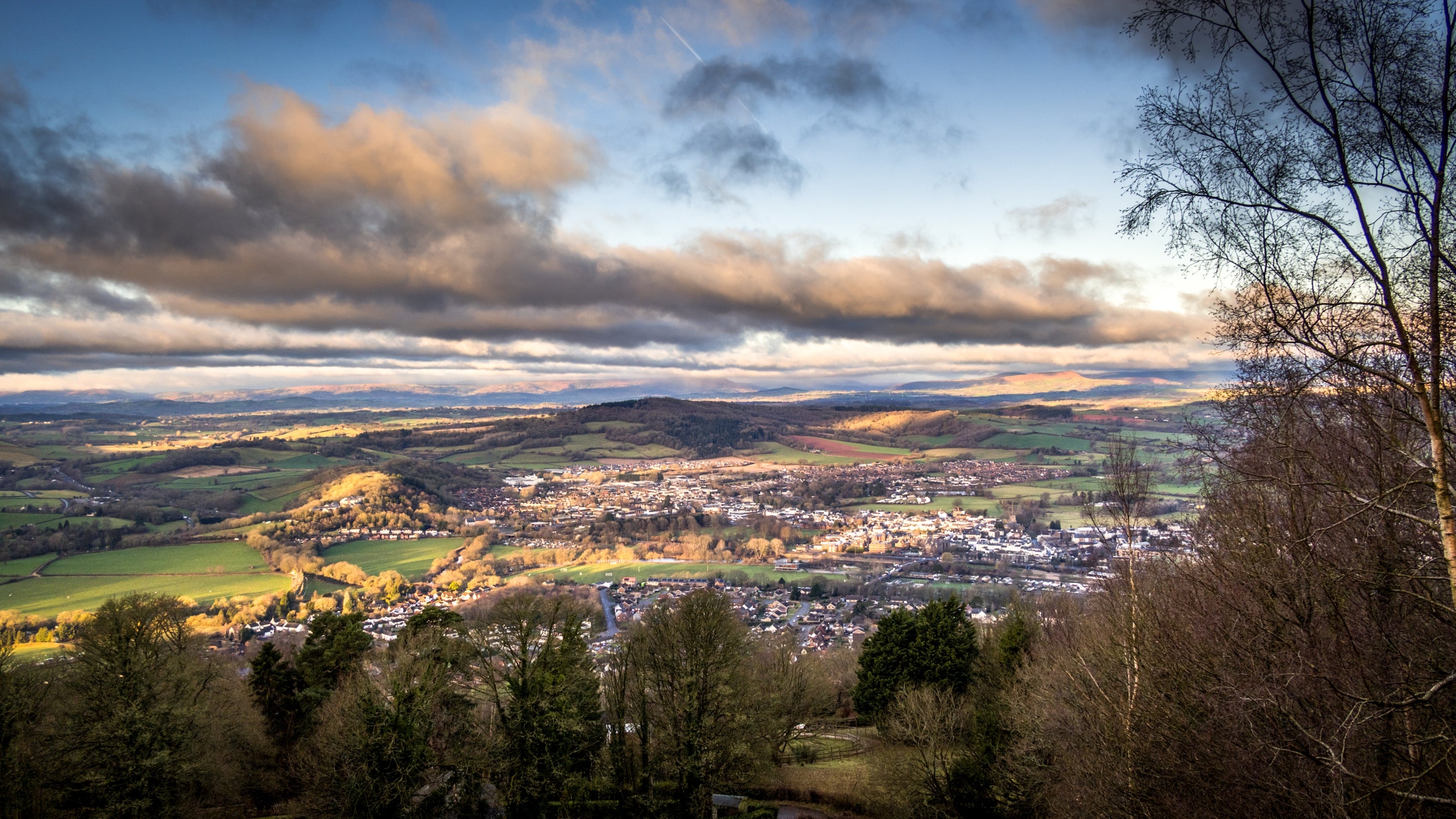 The view at Kymin Round House, Monmouthshire
