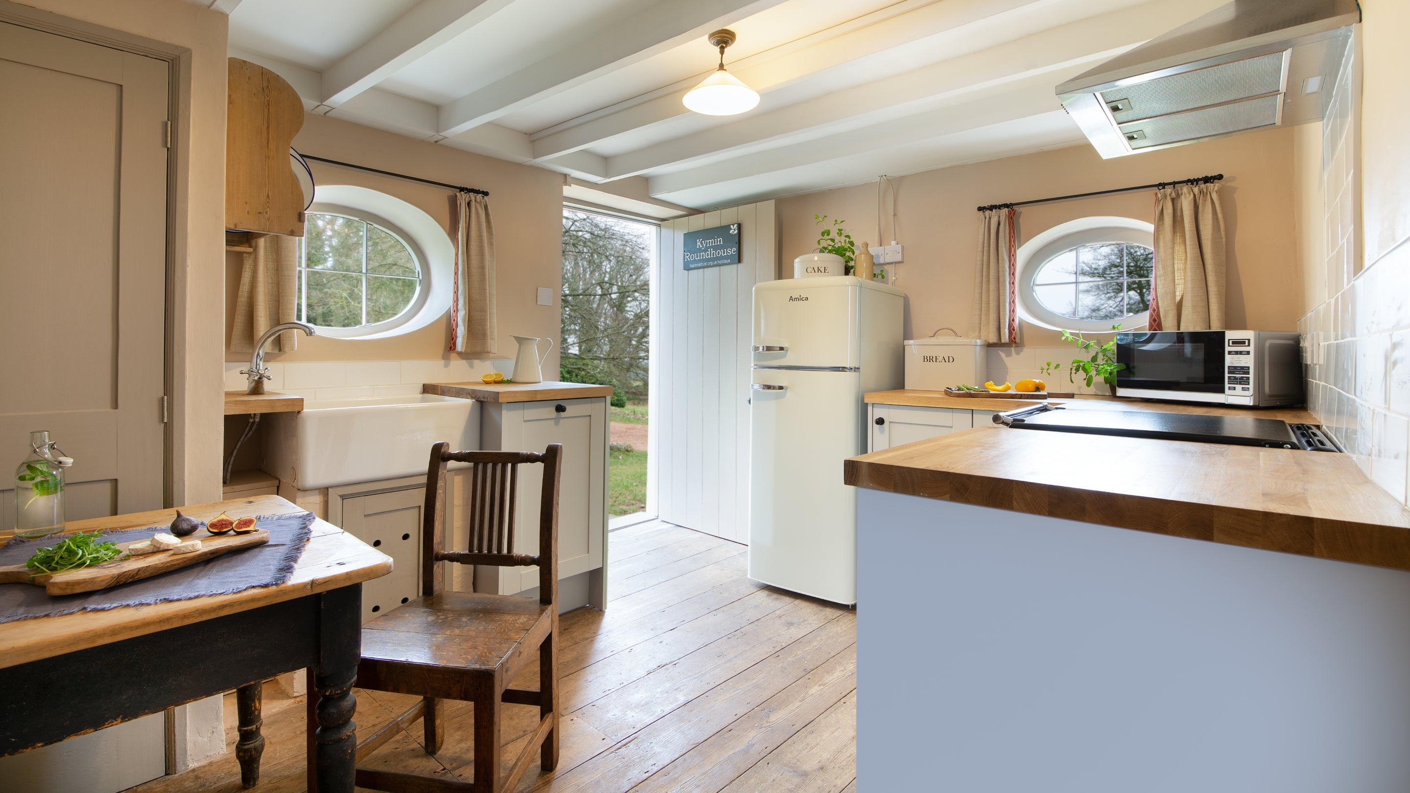 The kitchen at Kymin Round House, Monmouthshire