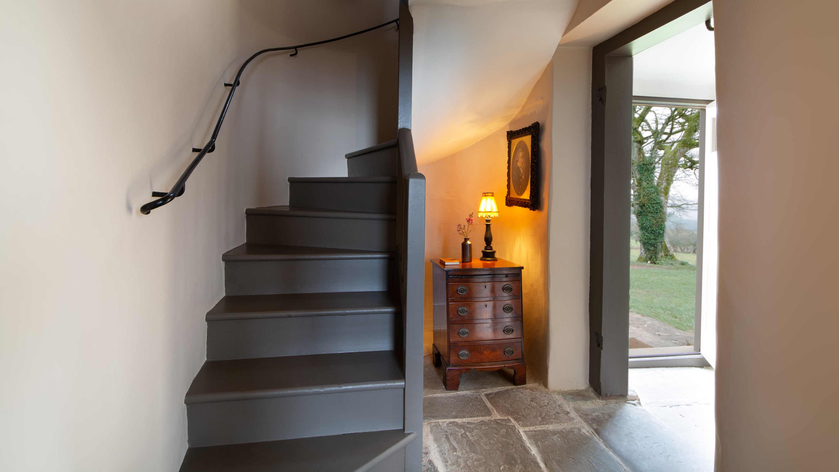 The hall at Kymin Round House, Monmouthshire